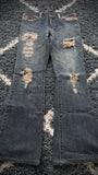 Morgan Homme Panel Leather Hybrid Flared Pants