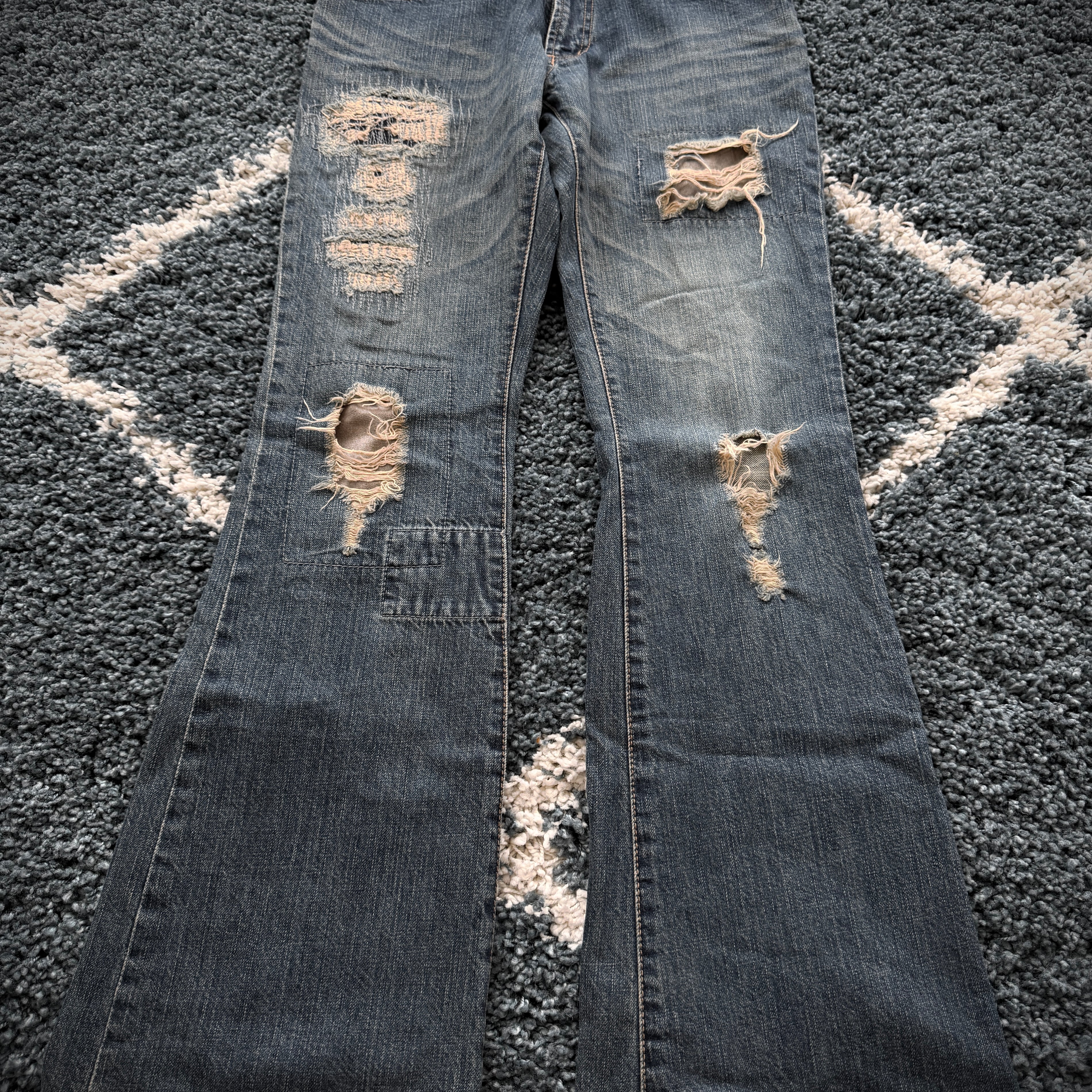 Morgan Homme Panel Leather Hybrid Flared Pants