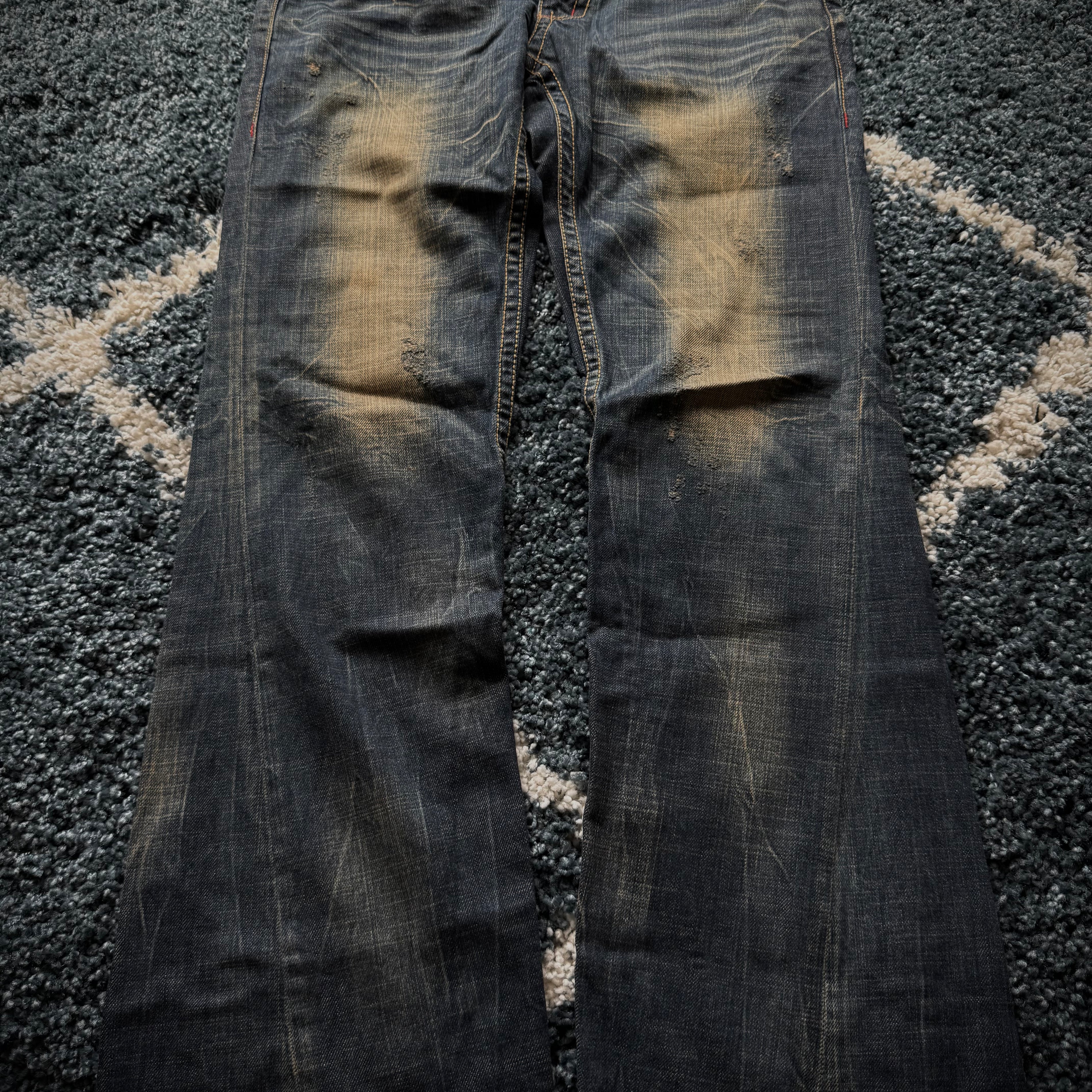 Lolita zipp mud washed flared jeans