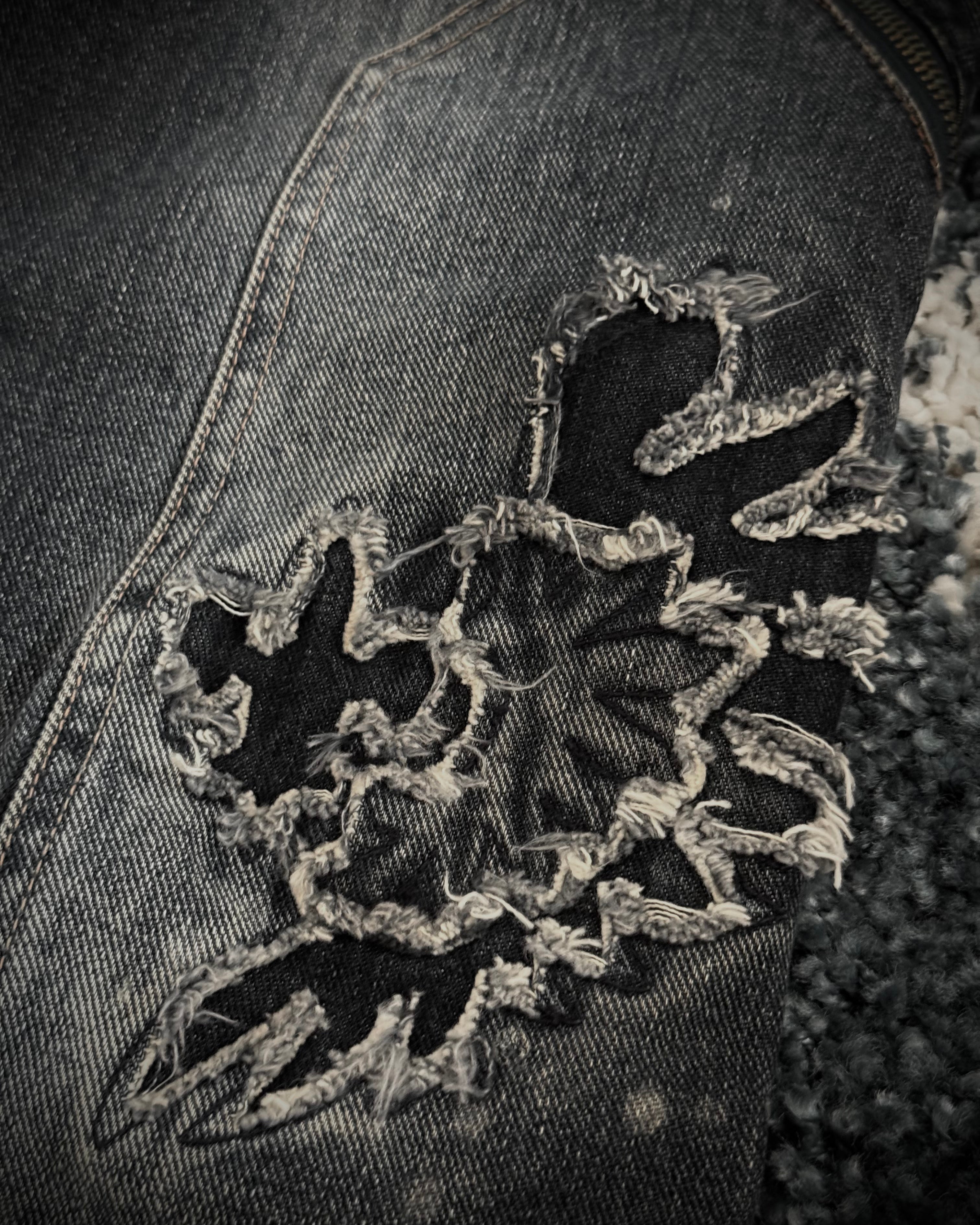 Custom Culture side zipp tribal flared denim