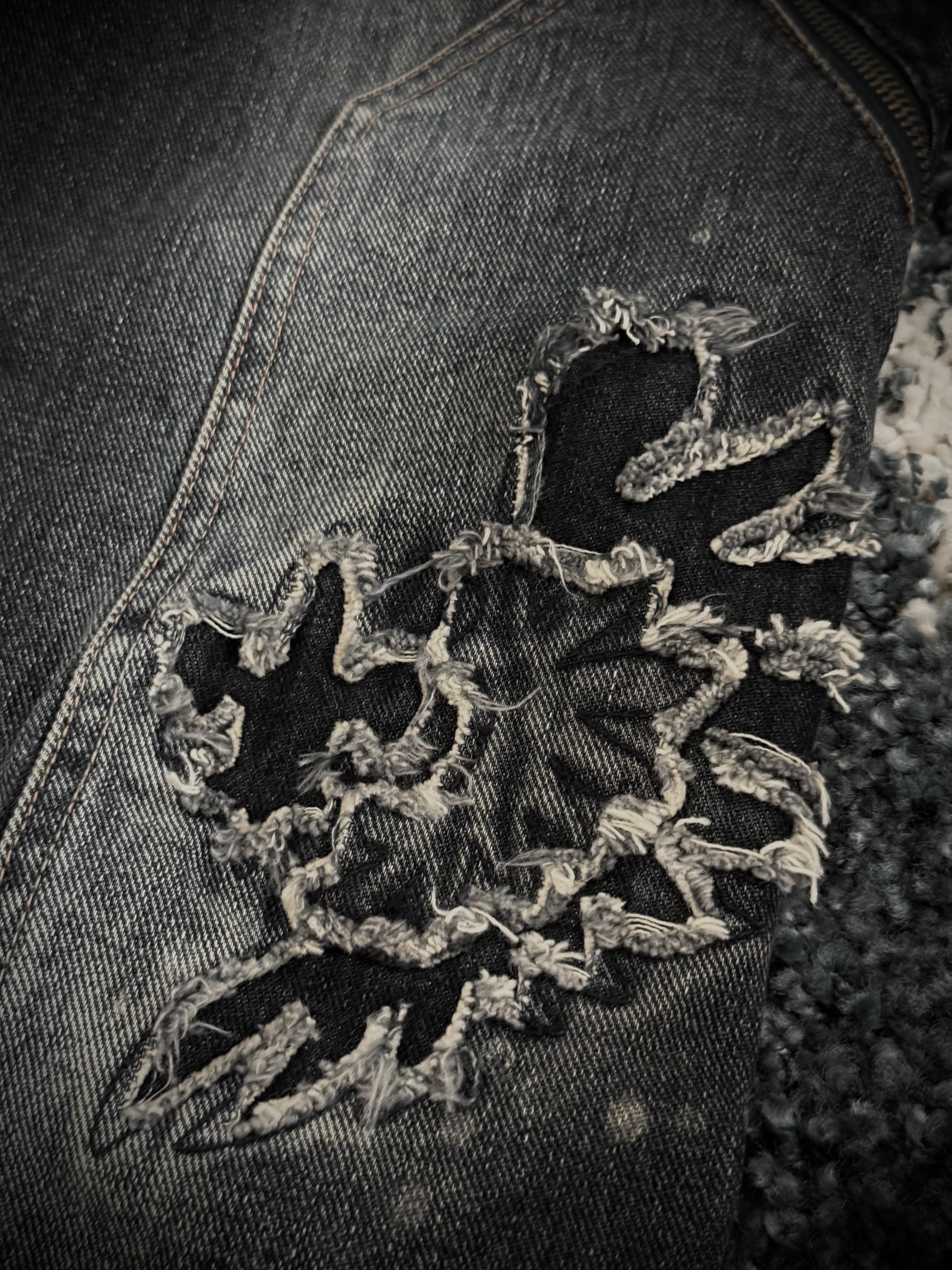 Custom Culture side zipp tribal flared denim