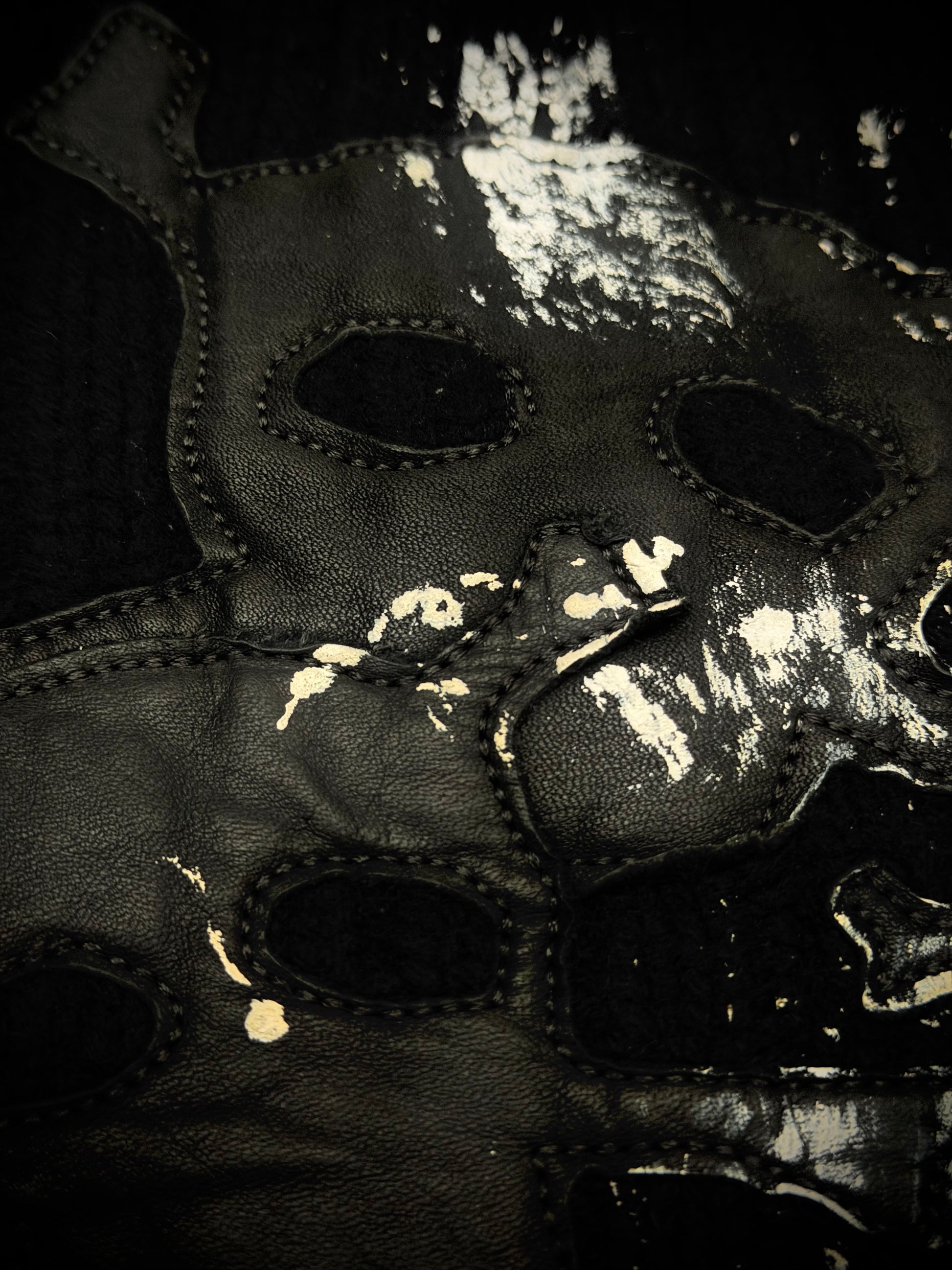 L.G.B. skull Leather Patched Beanie