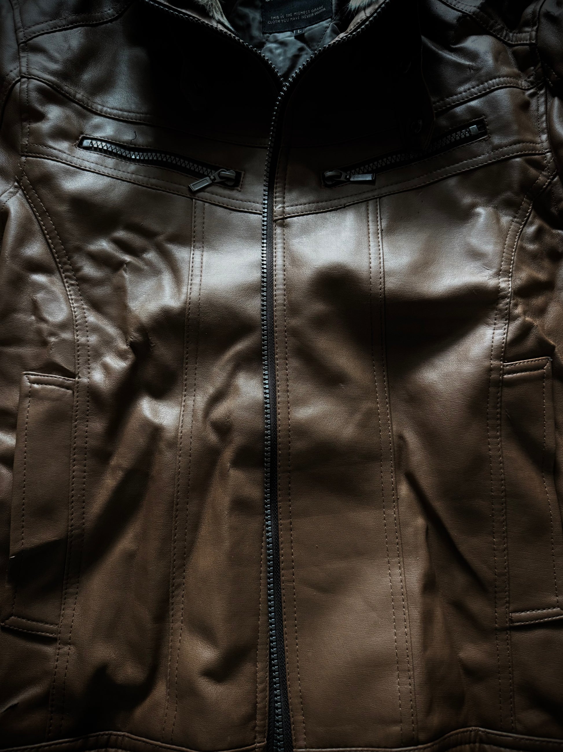 Splendid Faux Leather Fur Jacket