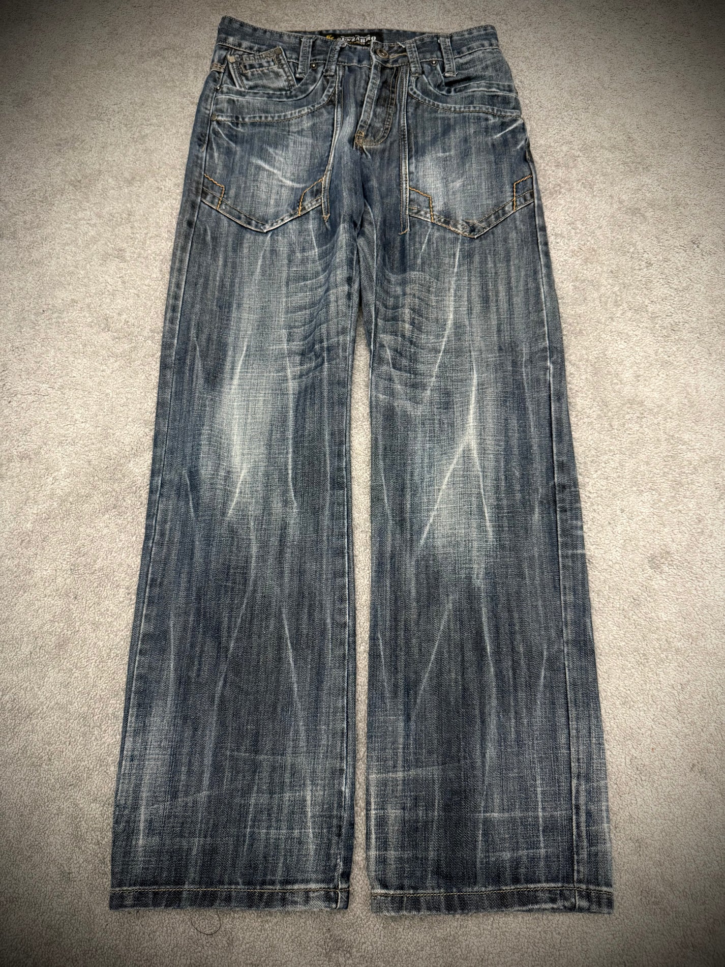 Kenzaro sword pockets Clawmark flared denim