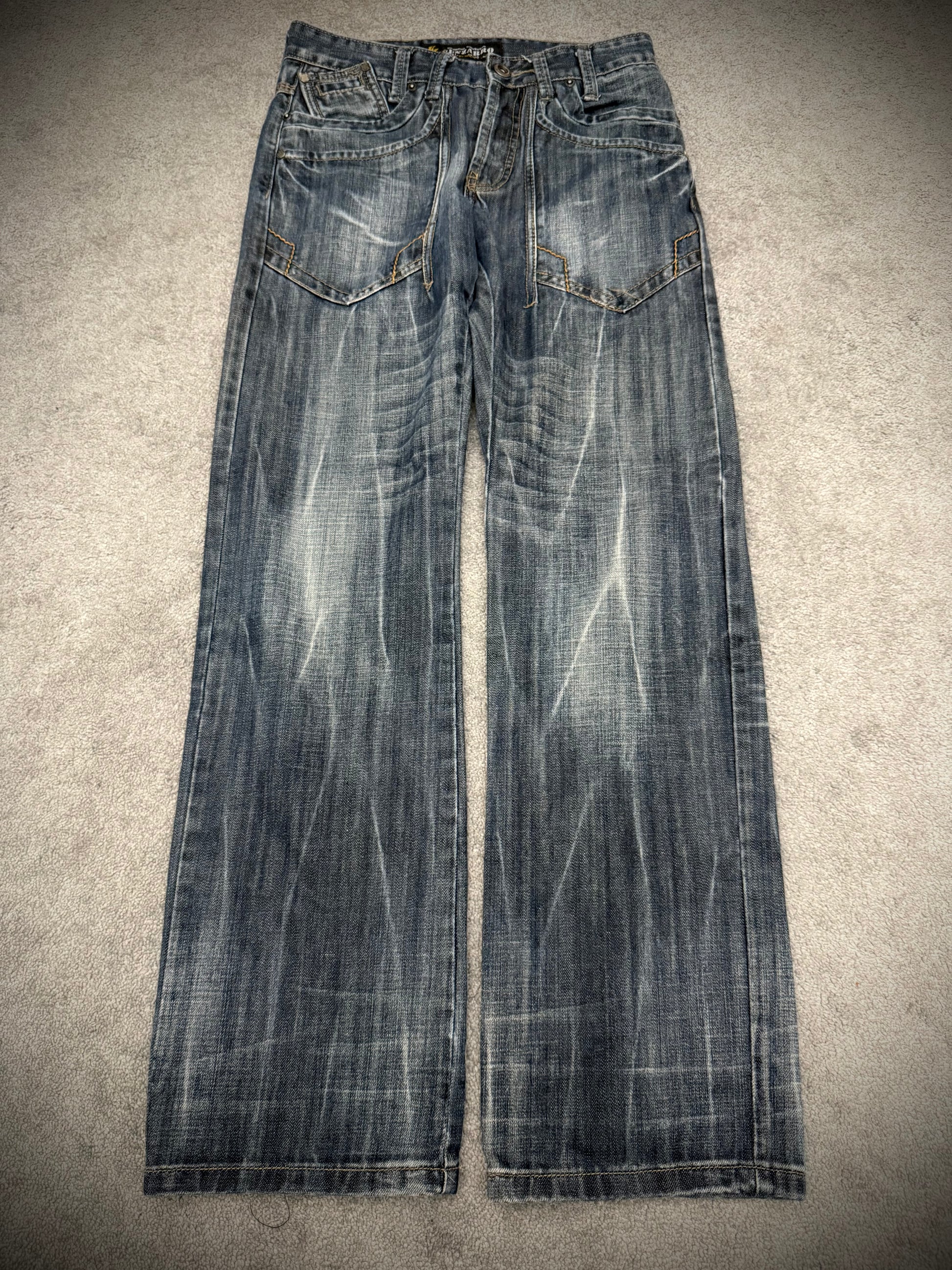 Kenzaro sword pockets Clawmark flared denim