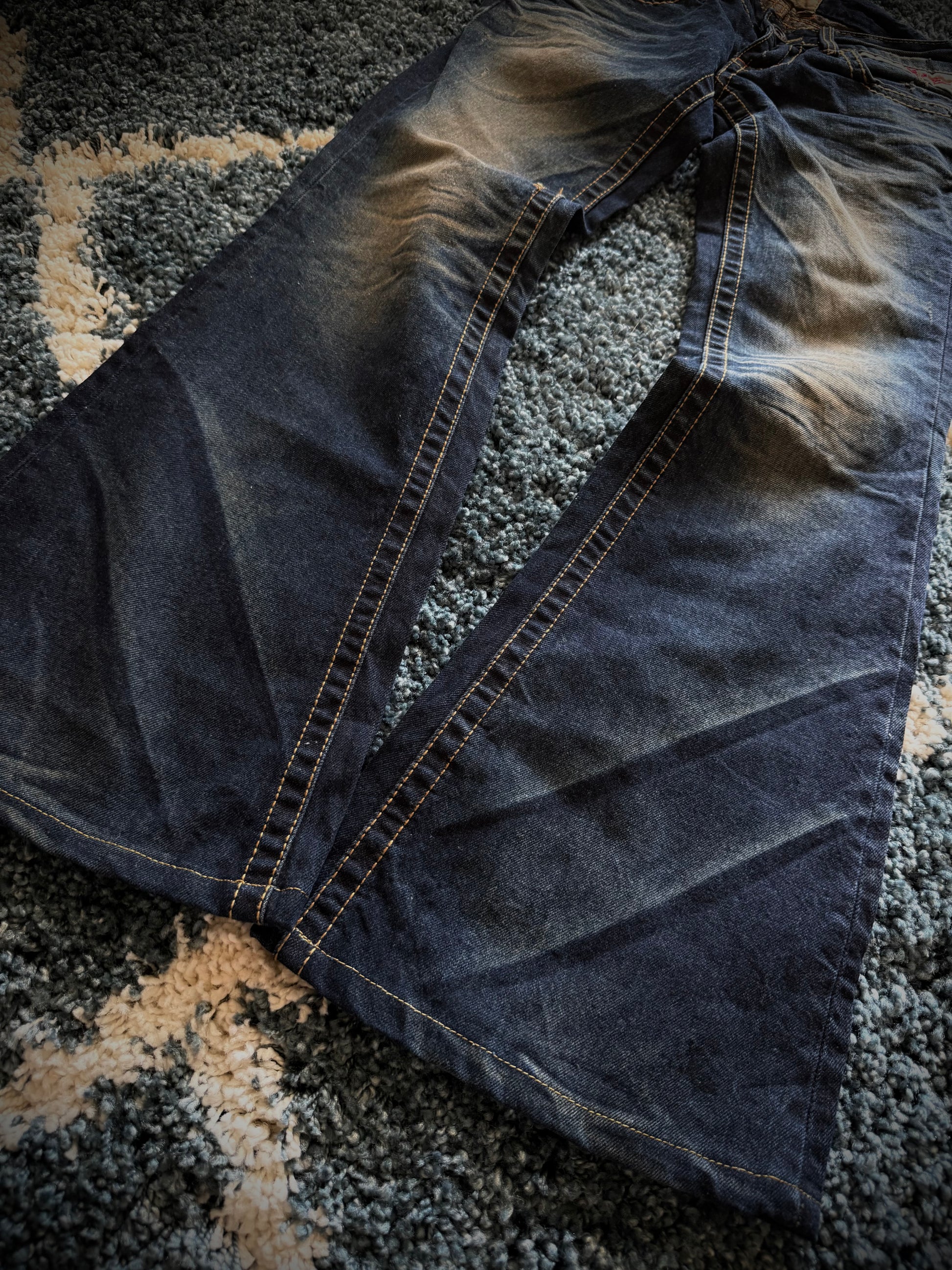 Lolita whisker washed bell bottoms