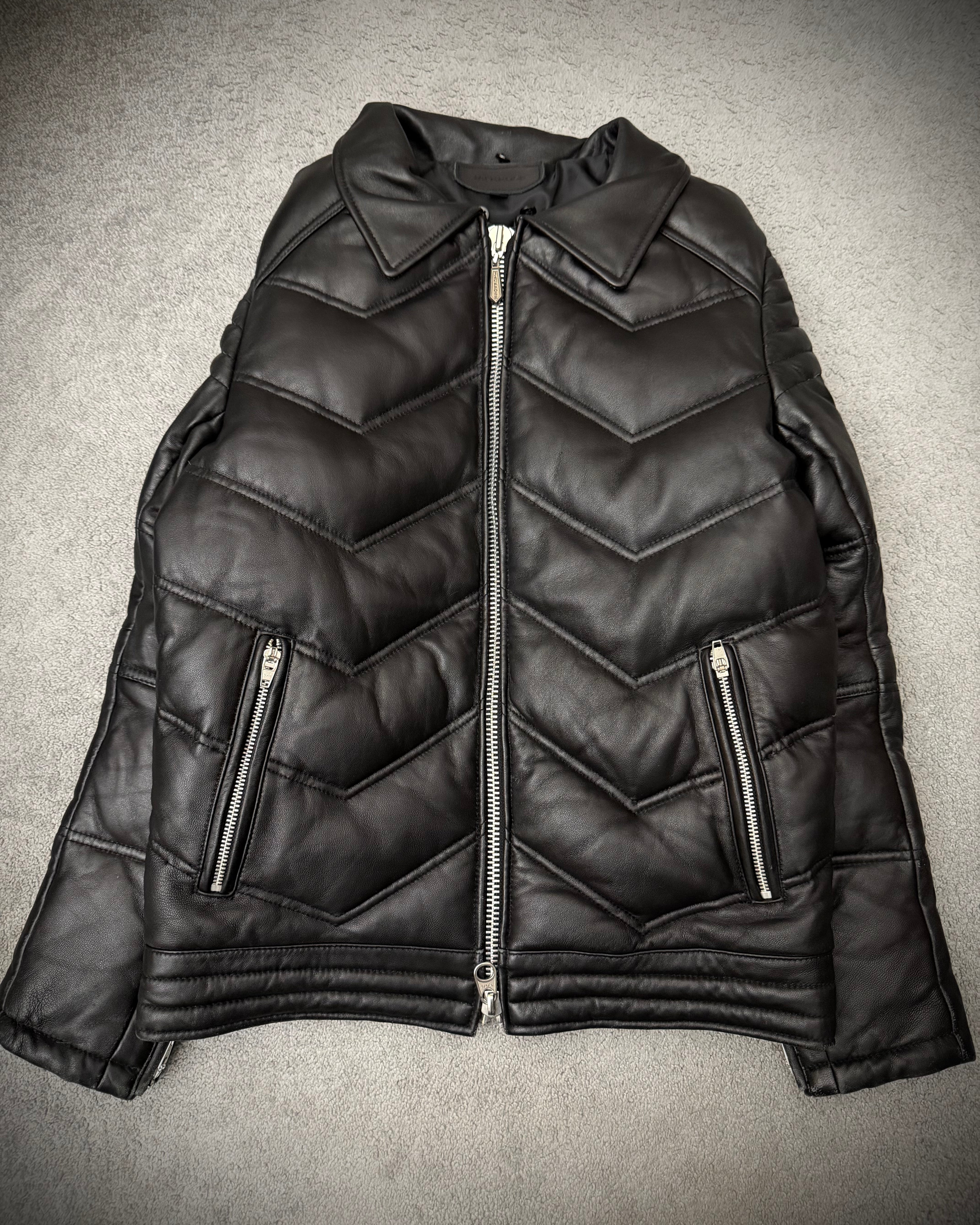 Jack Rose Leather Puffer Jacket