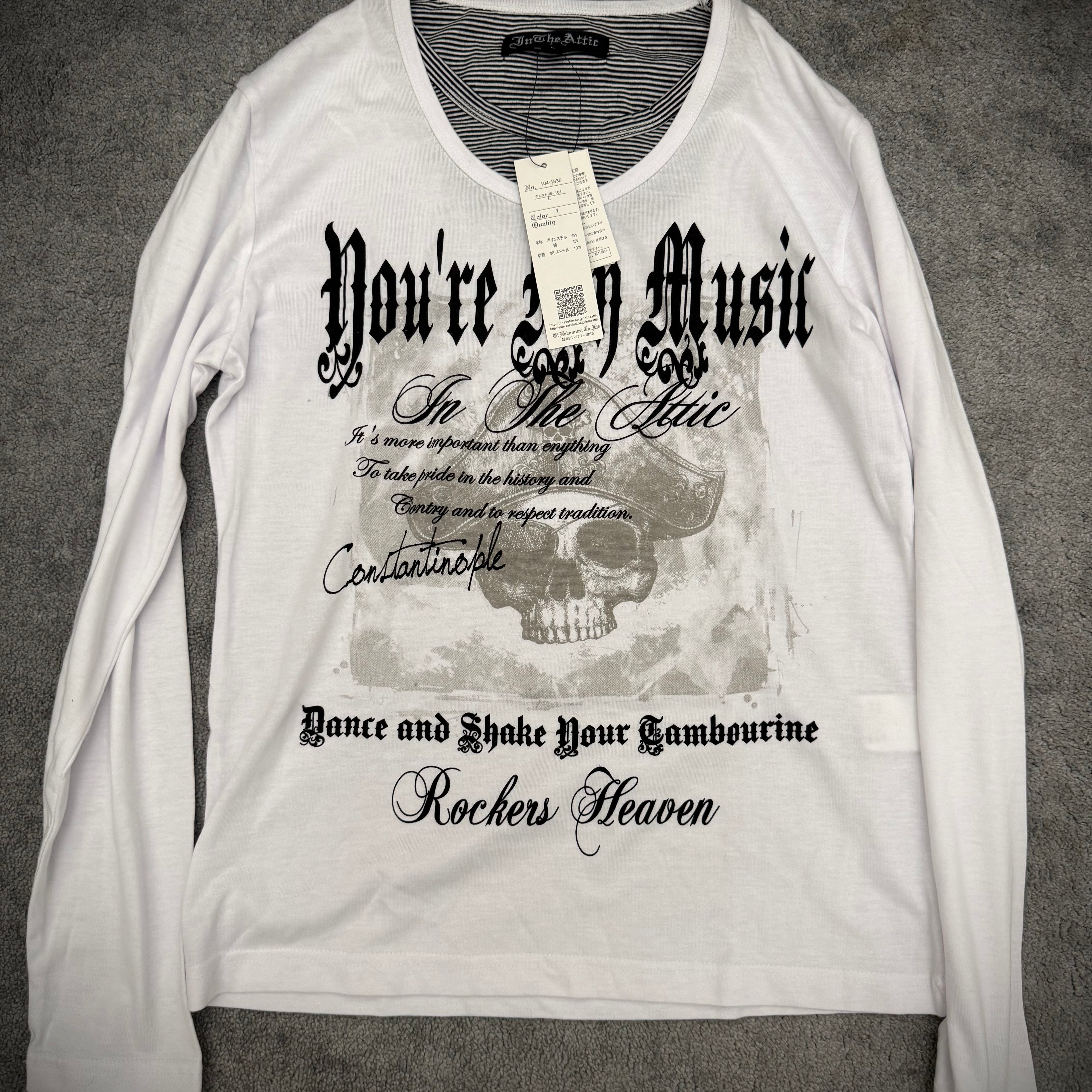In the attic „you’re my music“ double layered skull longsleeve