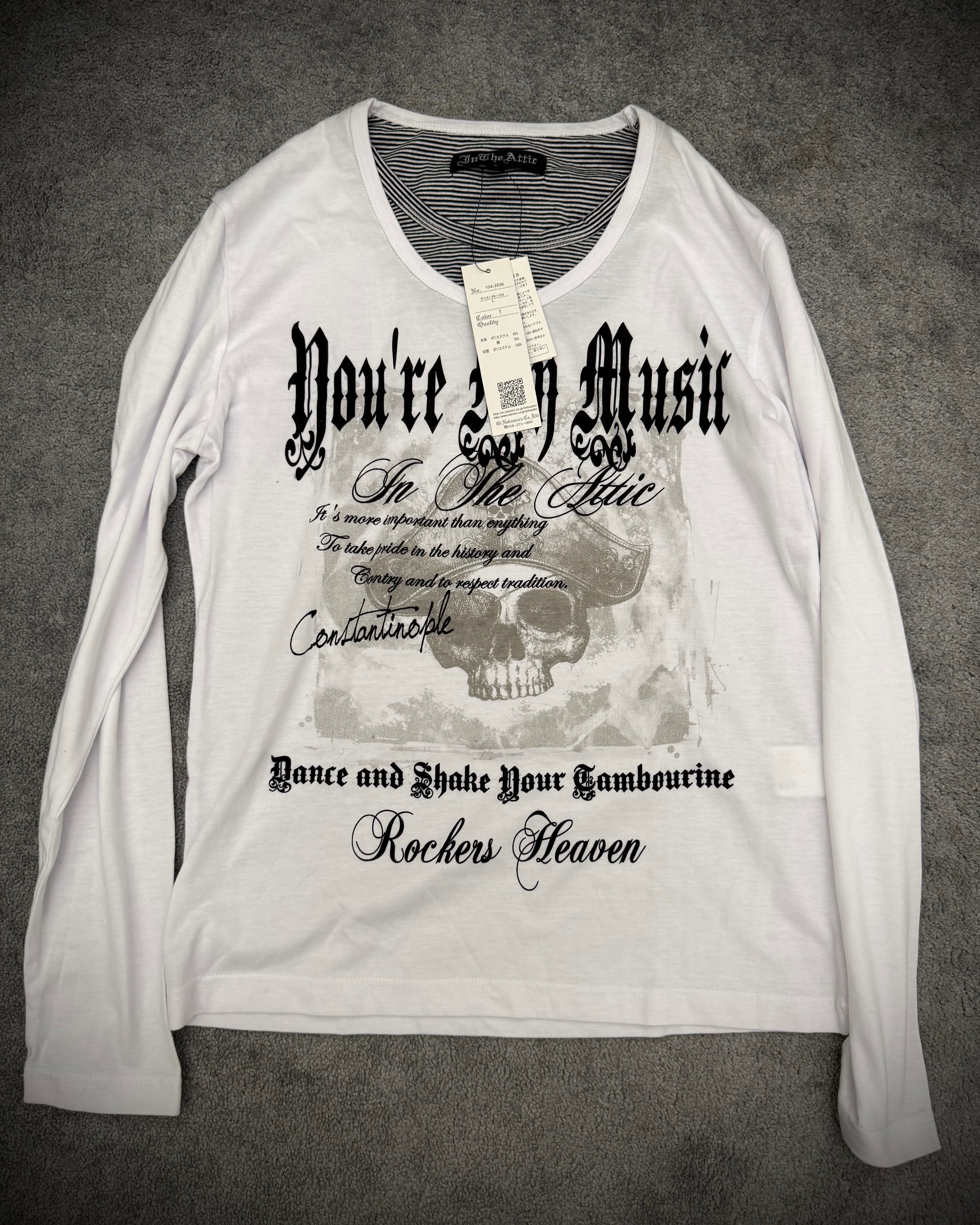 In the attic „you’re my music“ double layered skull longsleeve