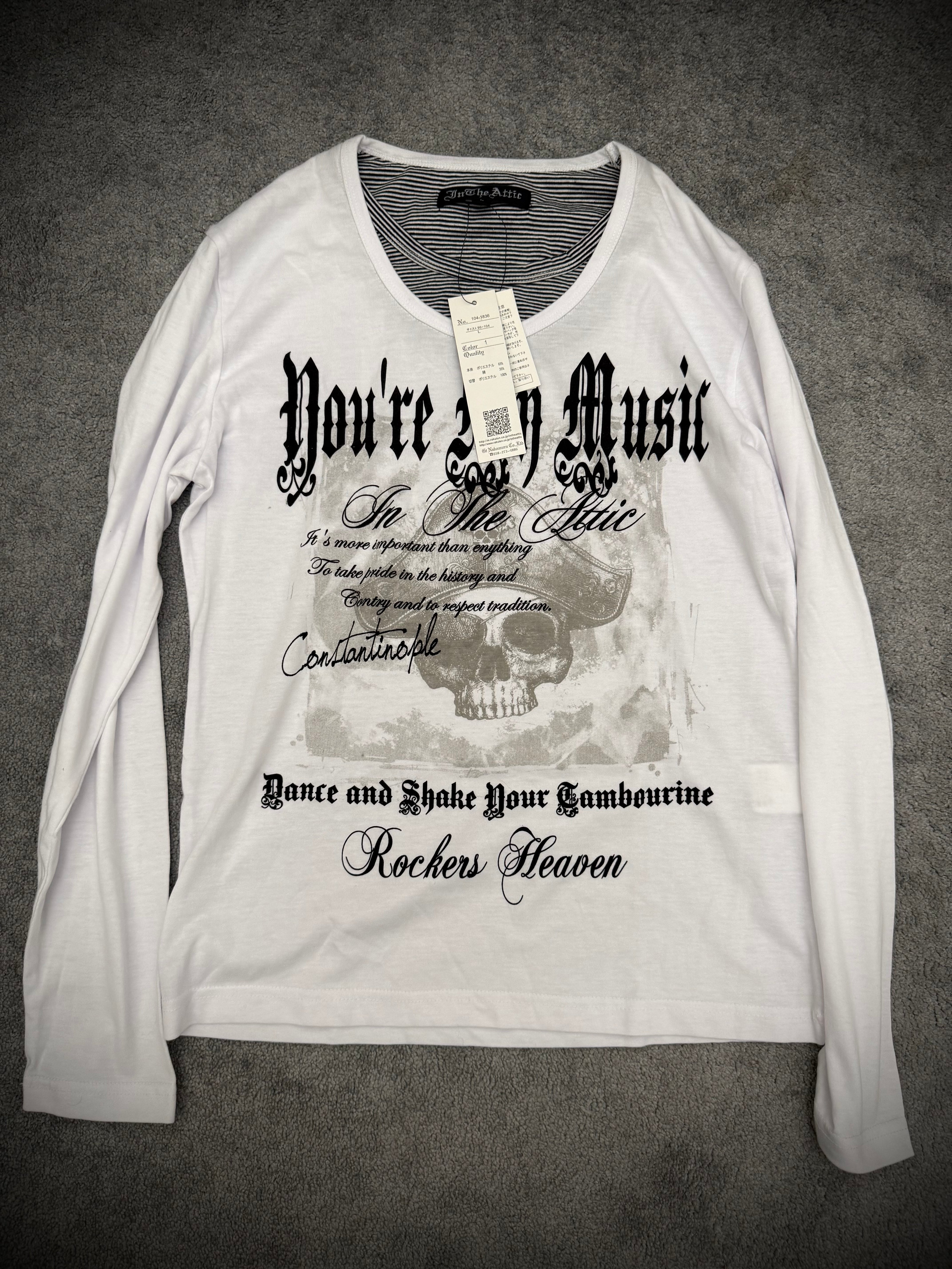In the attic „you’re my music“ double layered skull longsleeve