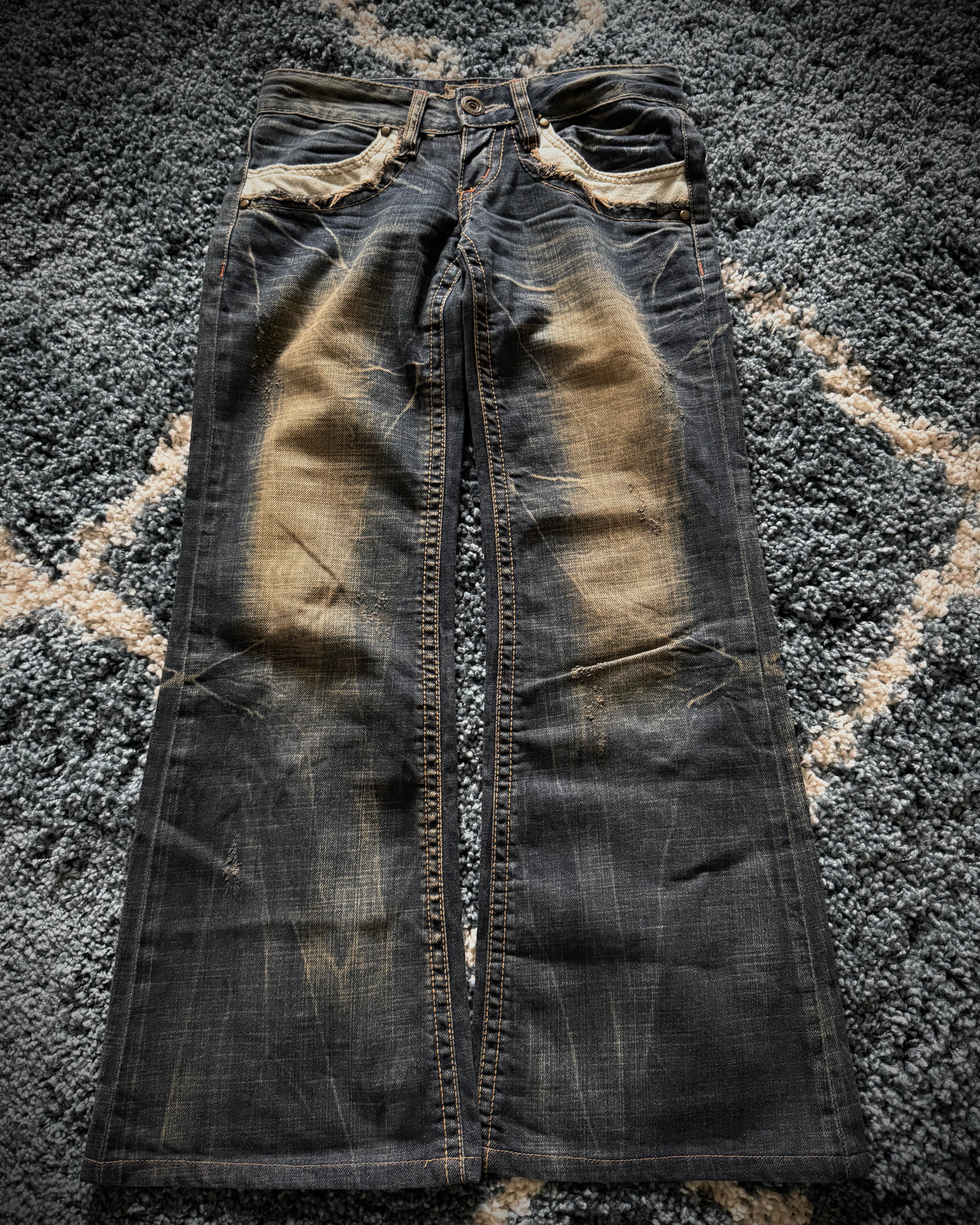 Brush x Lolita fringed pocket flared jeans