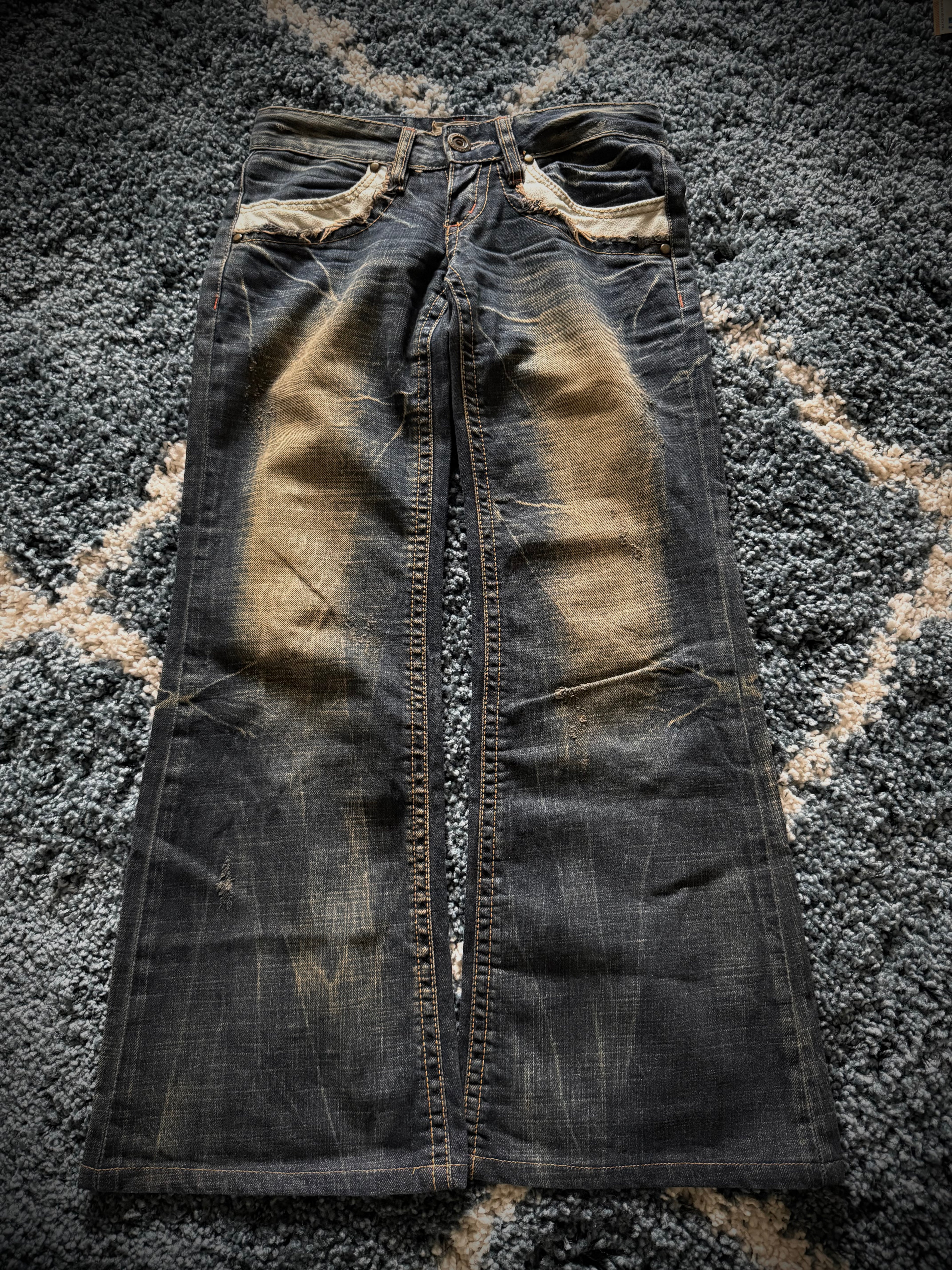 Brush x Lolita fringed pocket flared jeans