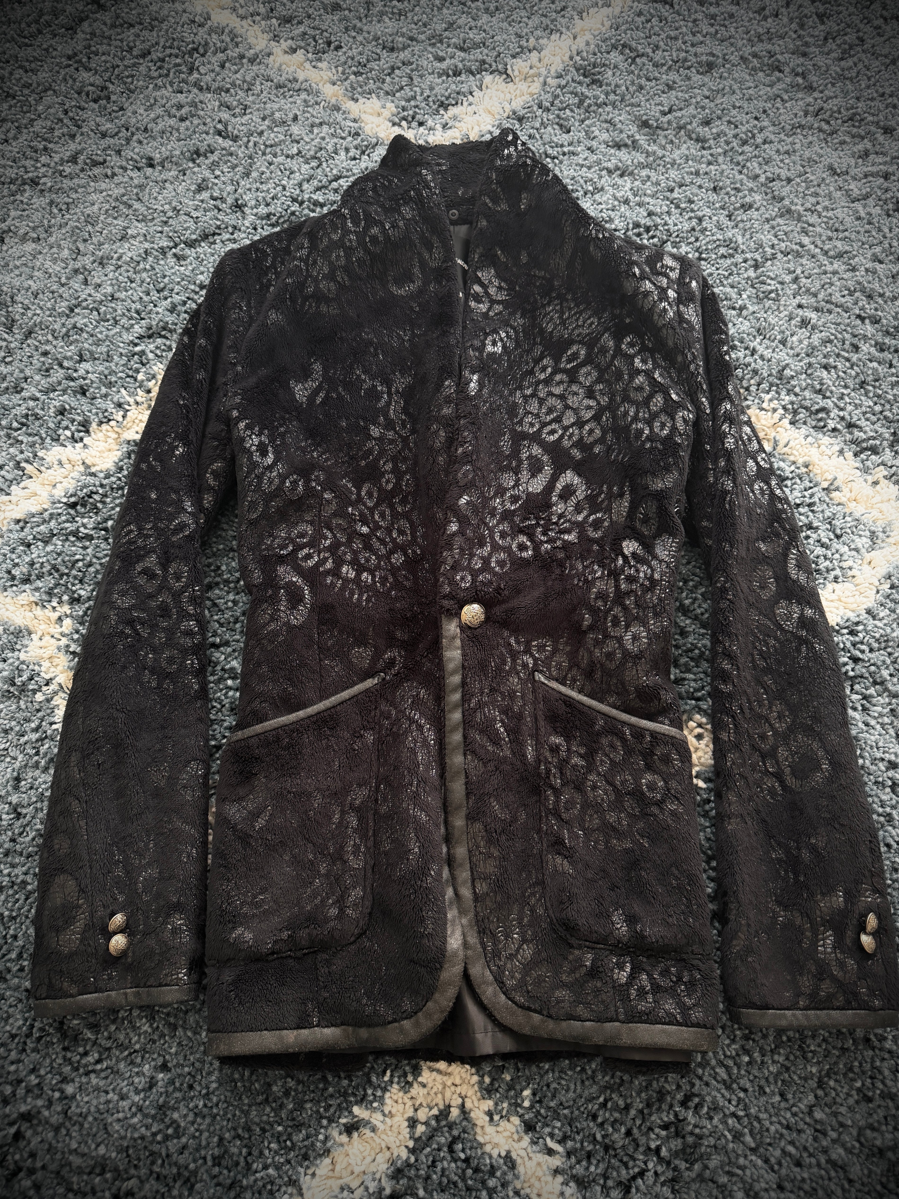 Buffalo Bobs Leopard Waxed Micro Fur Blazer