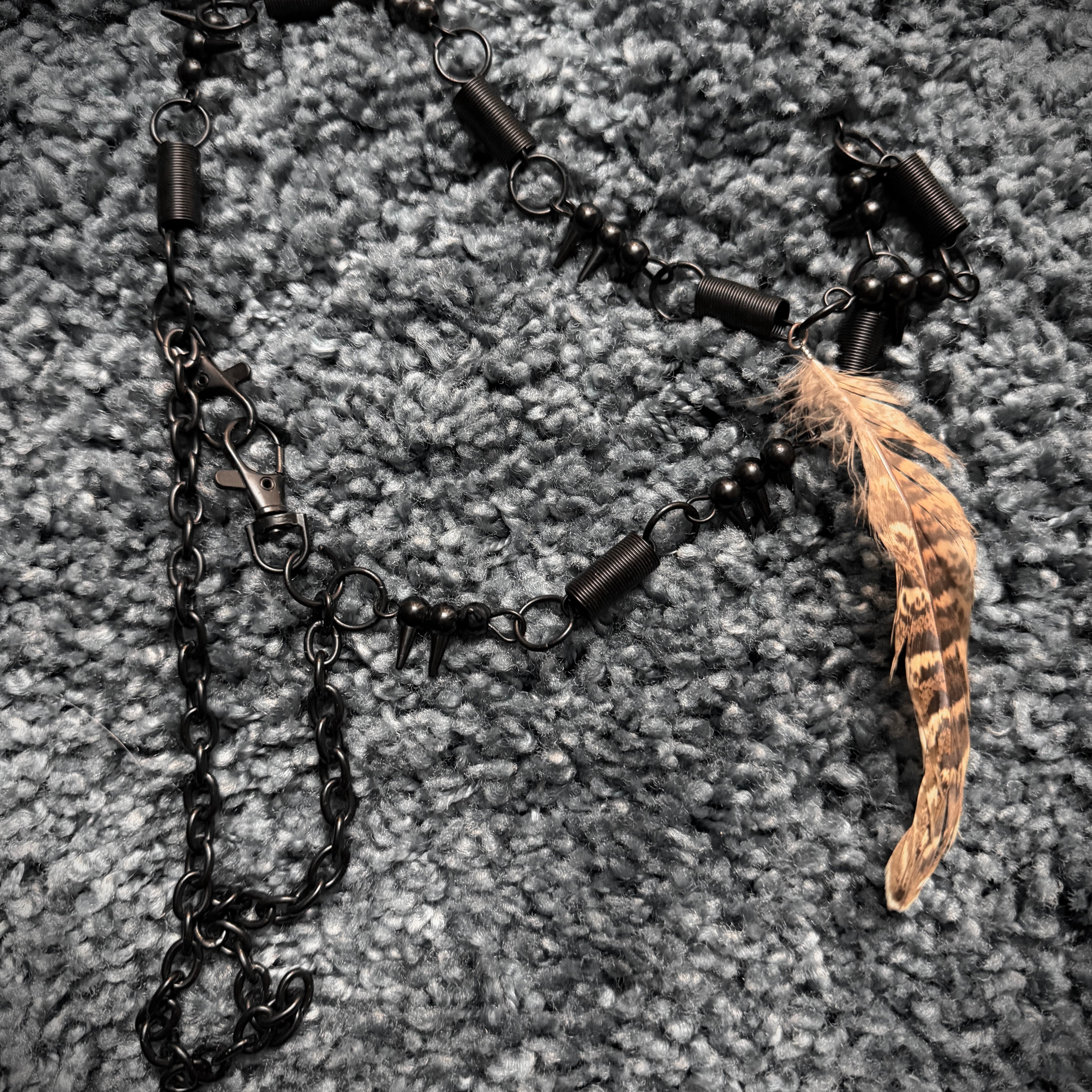 Feather Spiked Wallet Chain