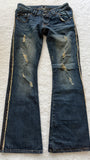 Philodox Crystal Distressed Flared Denim
