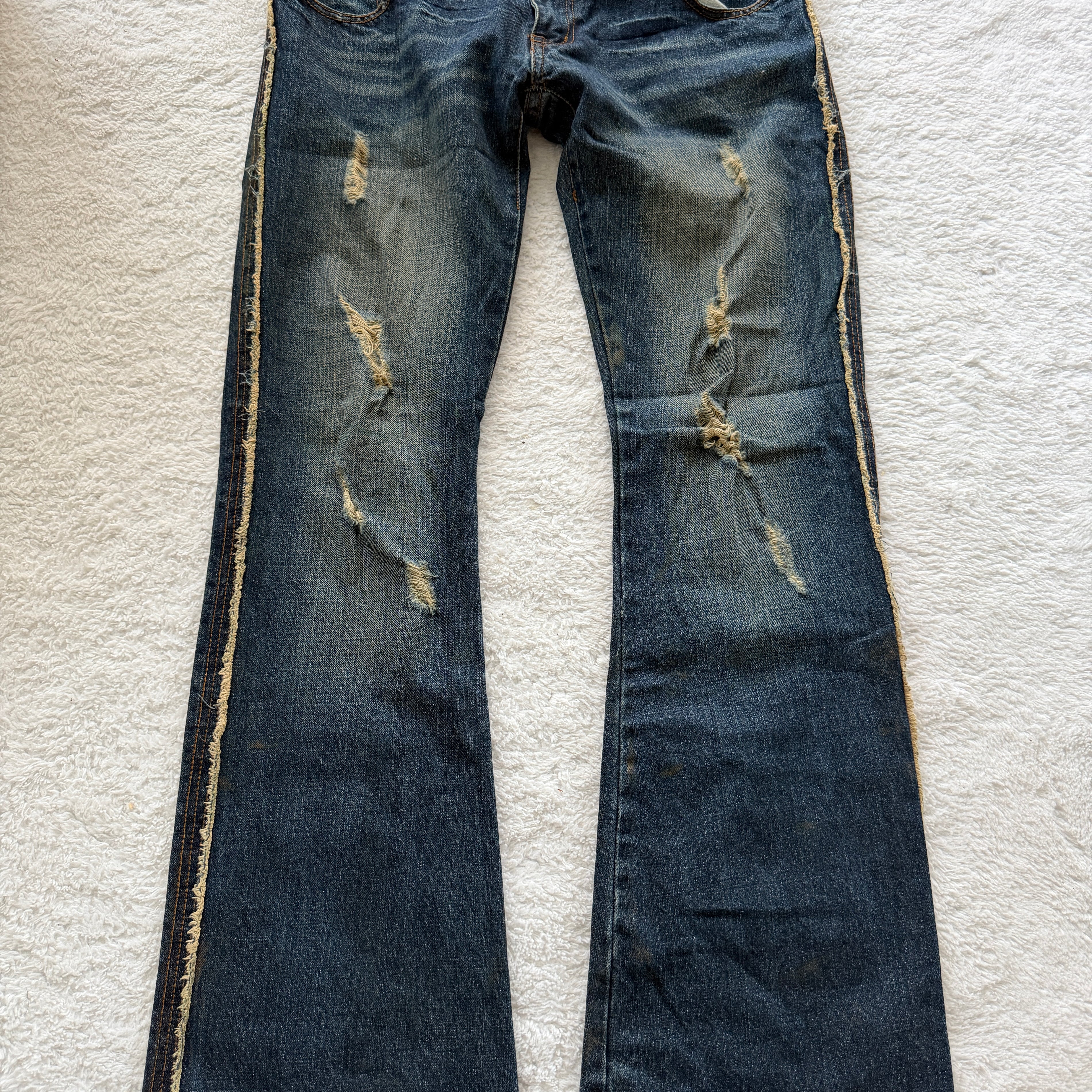 Philodox Crystal Distressed Flared Denim