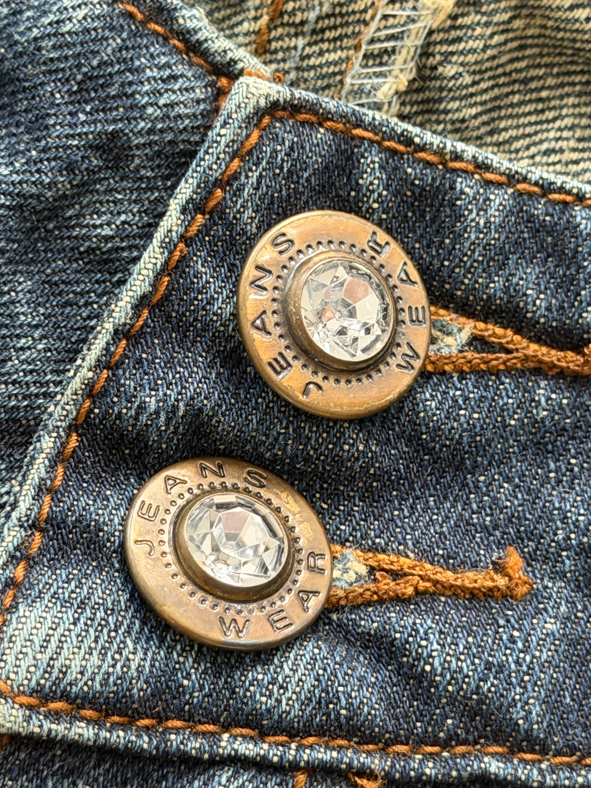 Philodox Crystal Distressed Flared Denim