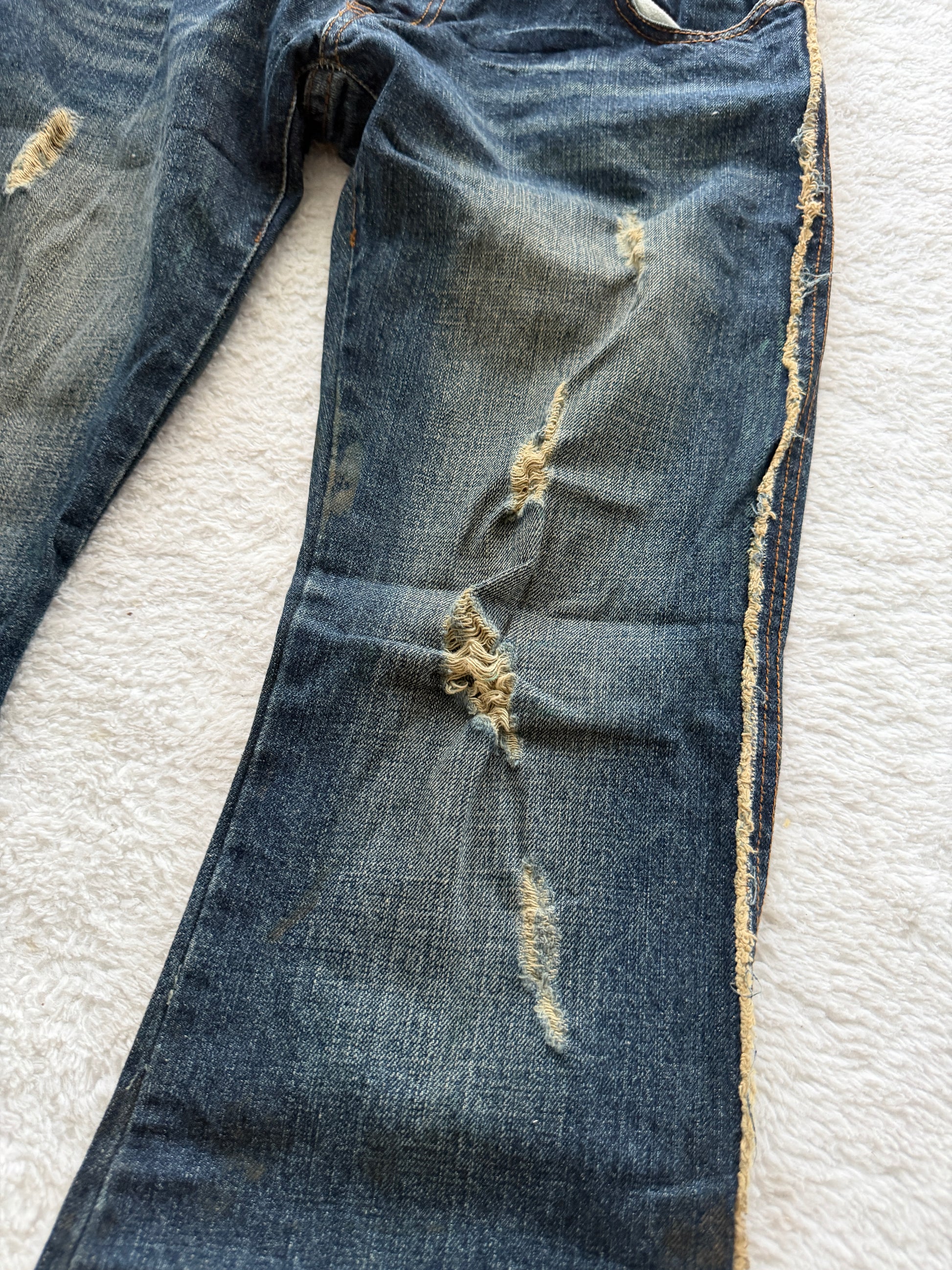 Philodox Crystal Distressed Flared Denim