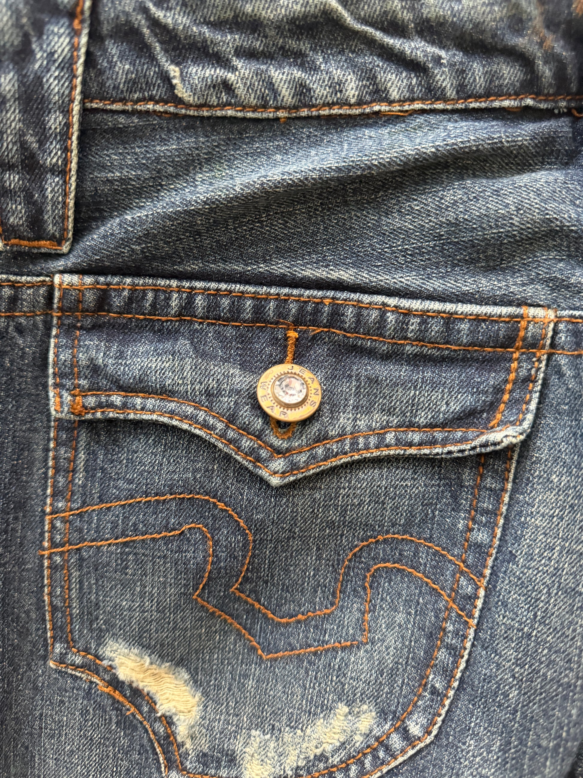 Philodox Crystal Distressed Flared Denim