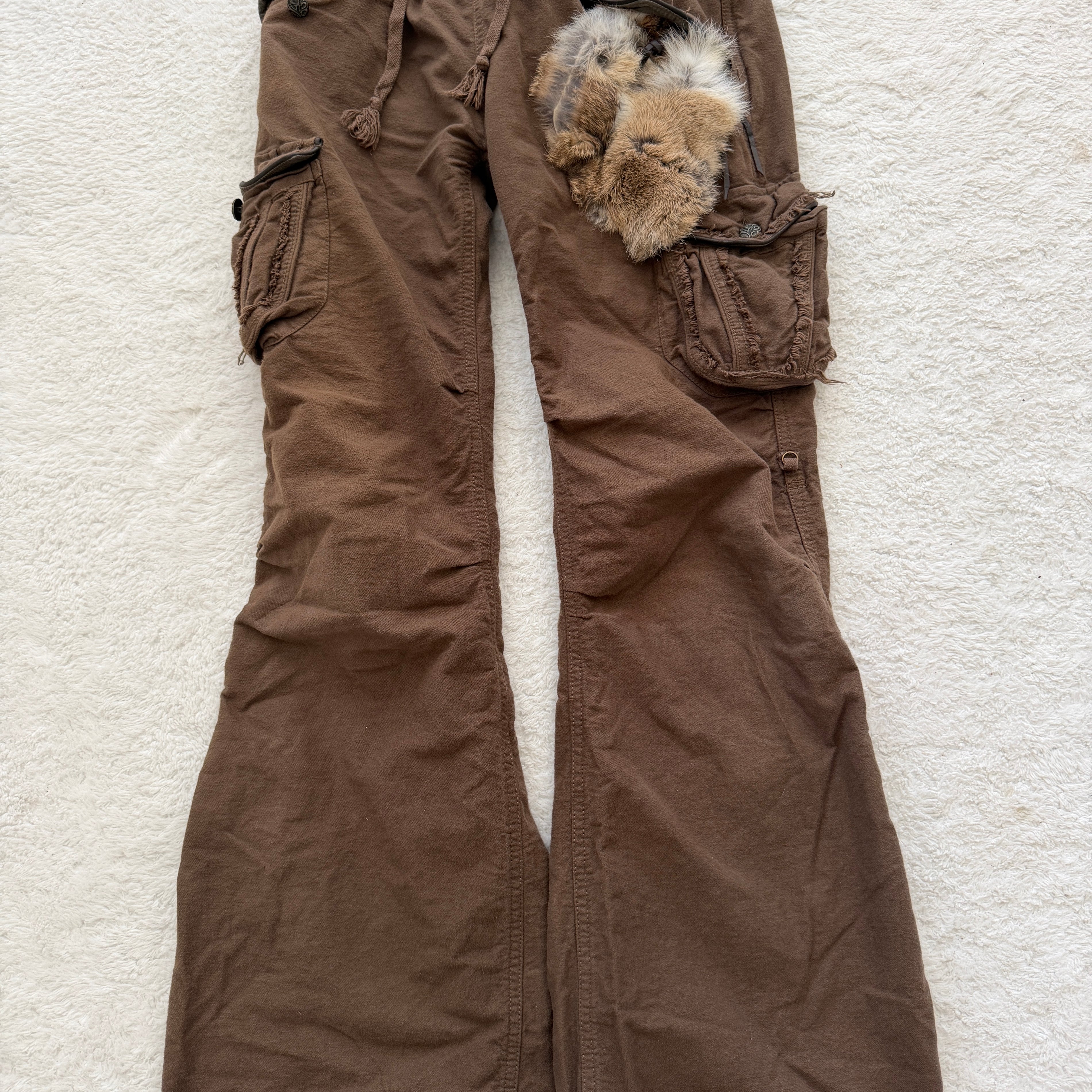 G.O.A. Rustic Rabbit Fur Cargo Pants