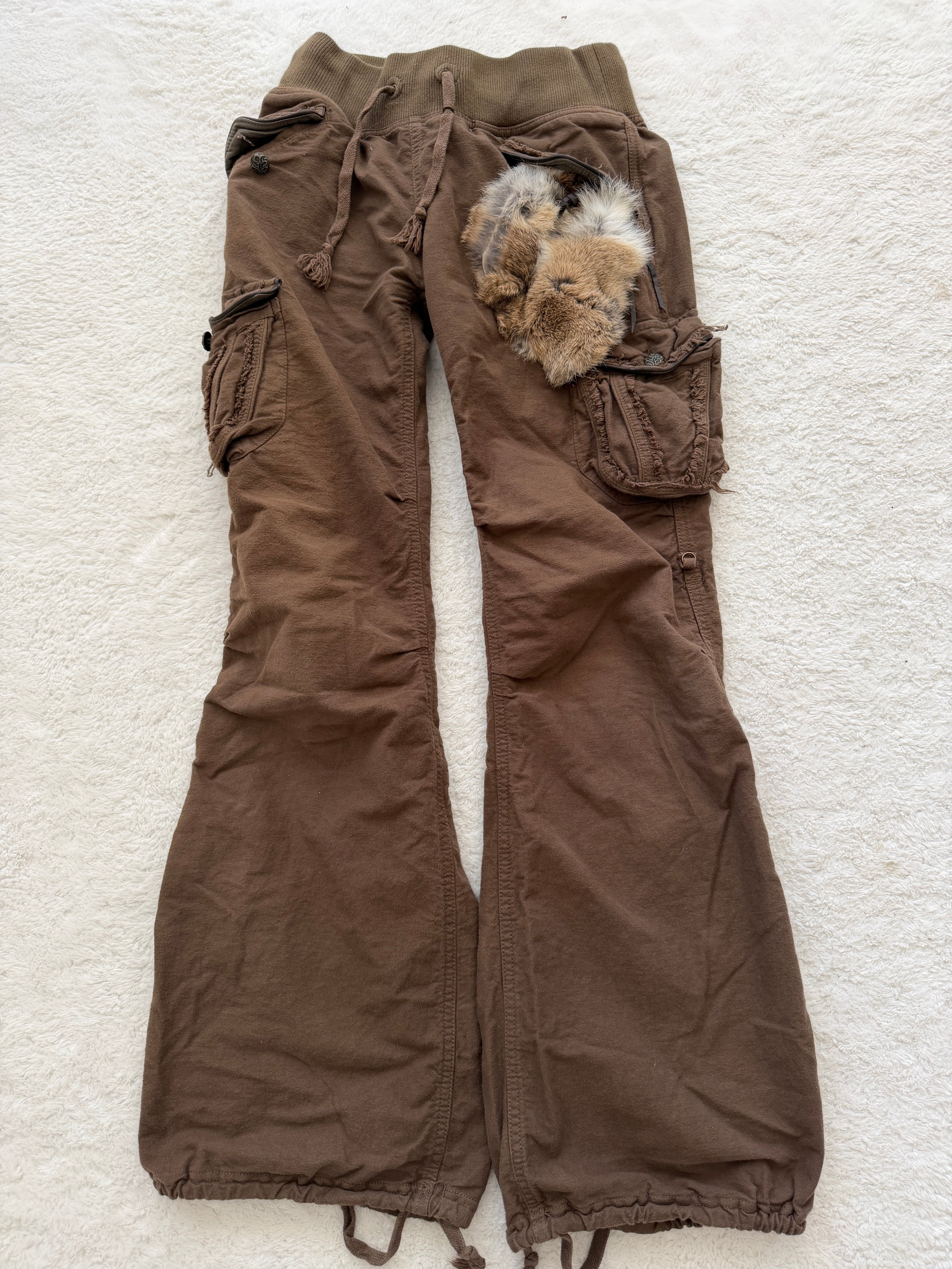 G.O.A. Rustic Rabbit Fur Cargo Pants