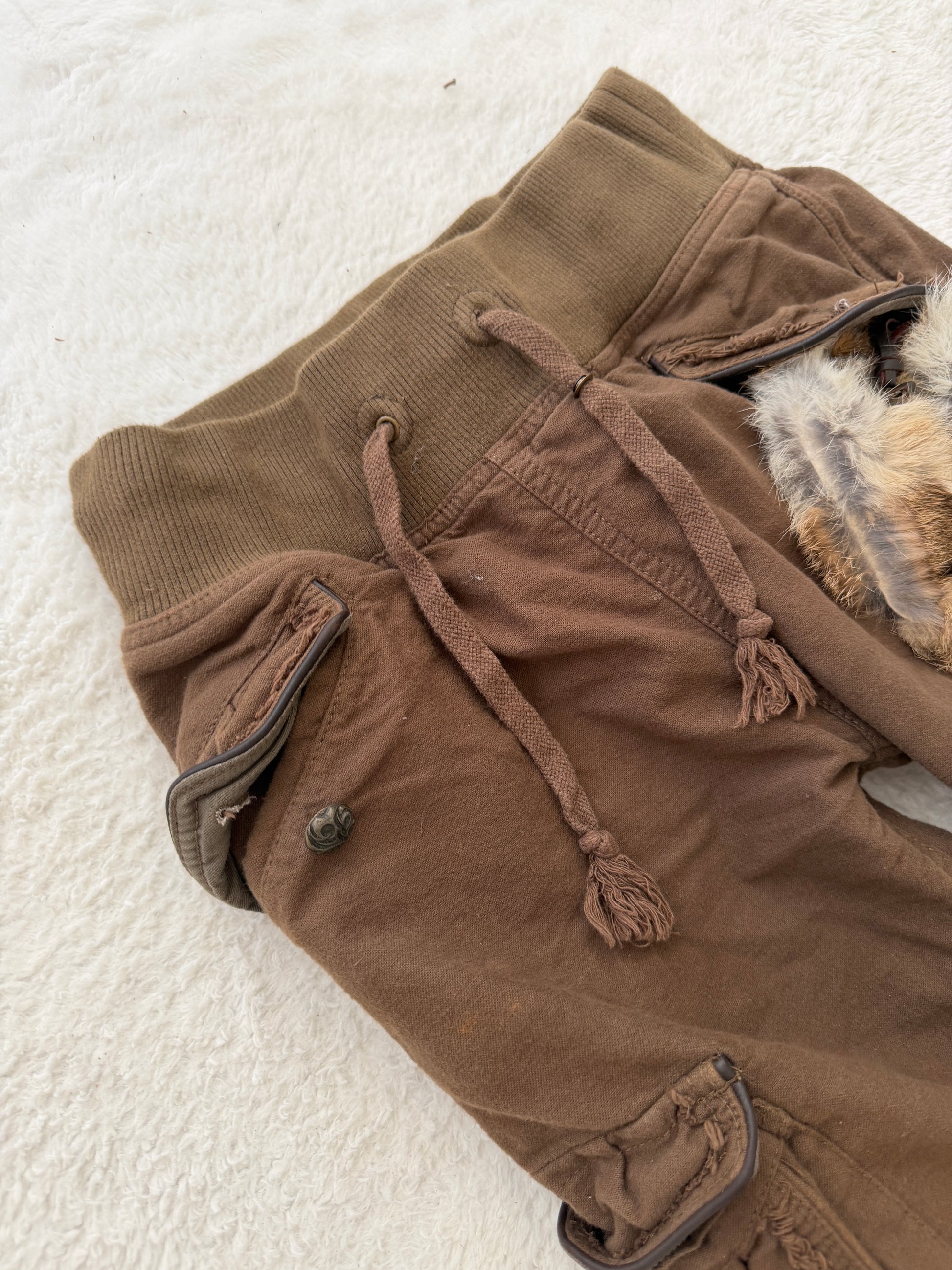 G.O.A. Rustic Rabbit Fur Cargo Pants