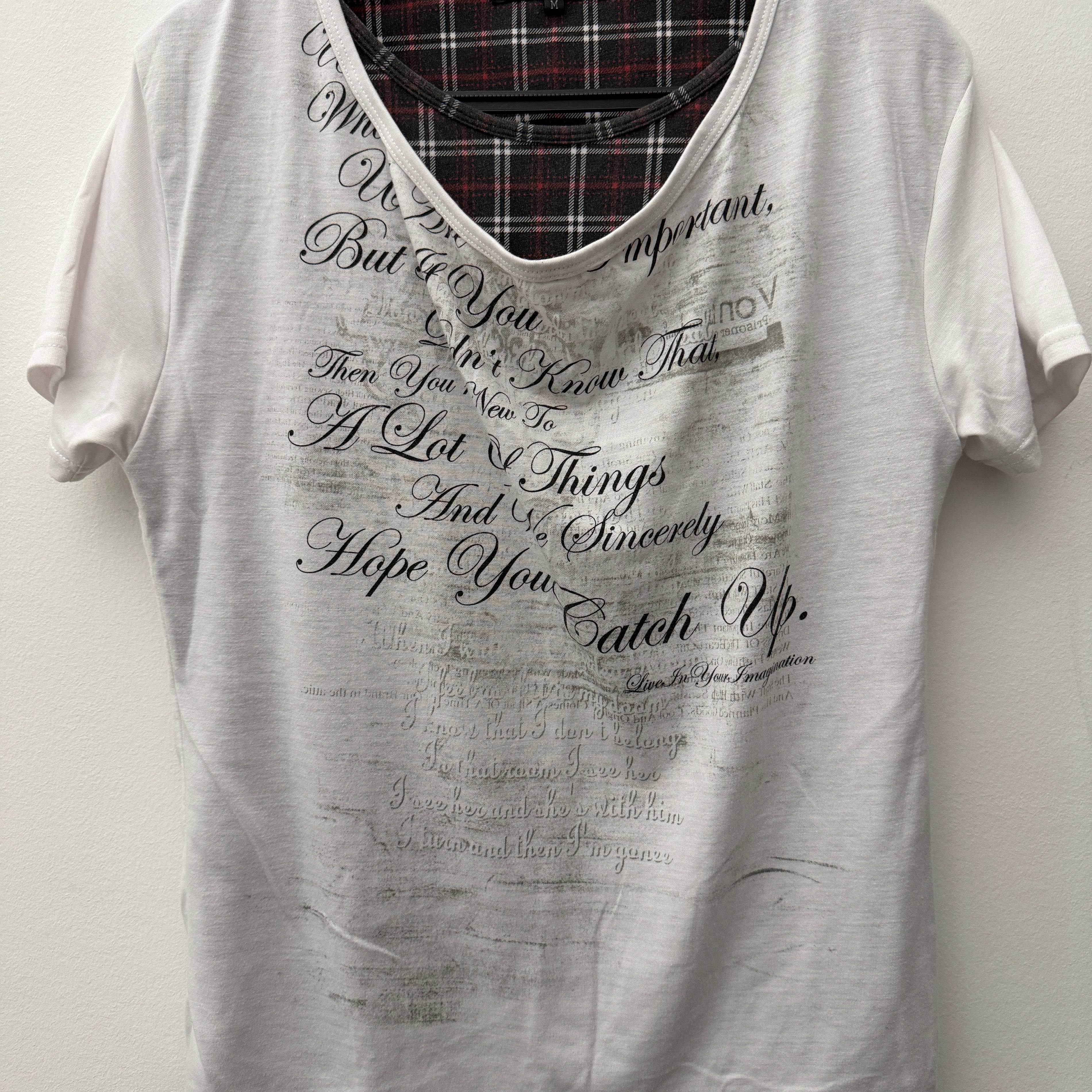 In The Attic Double Layered Poem Check Shirt