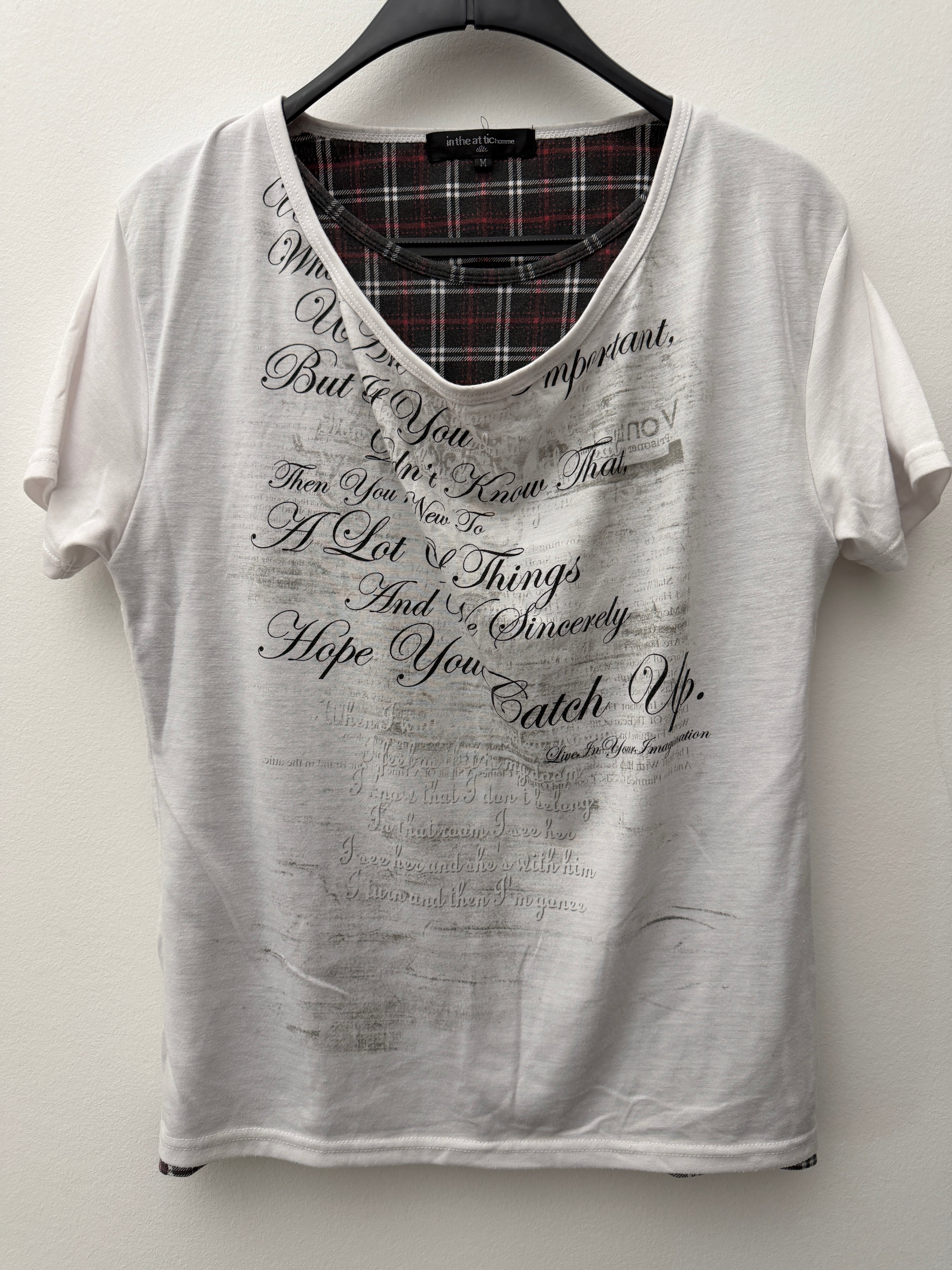 In The Attic Double Layered Poem Check Shirt