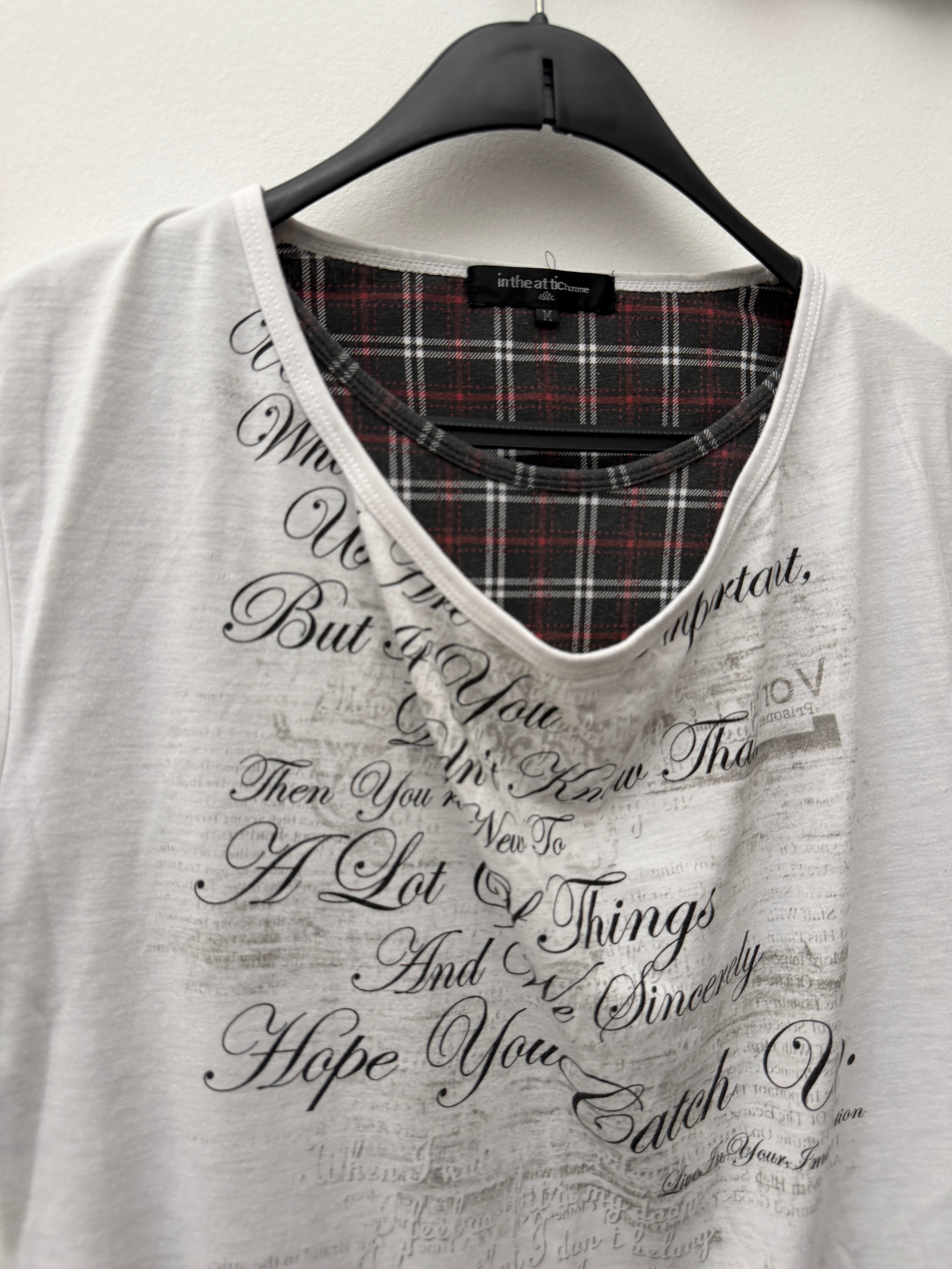 In The Attic Double Layered Poem Check Shirt