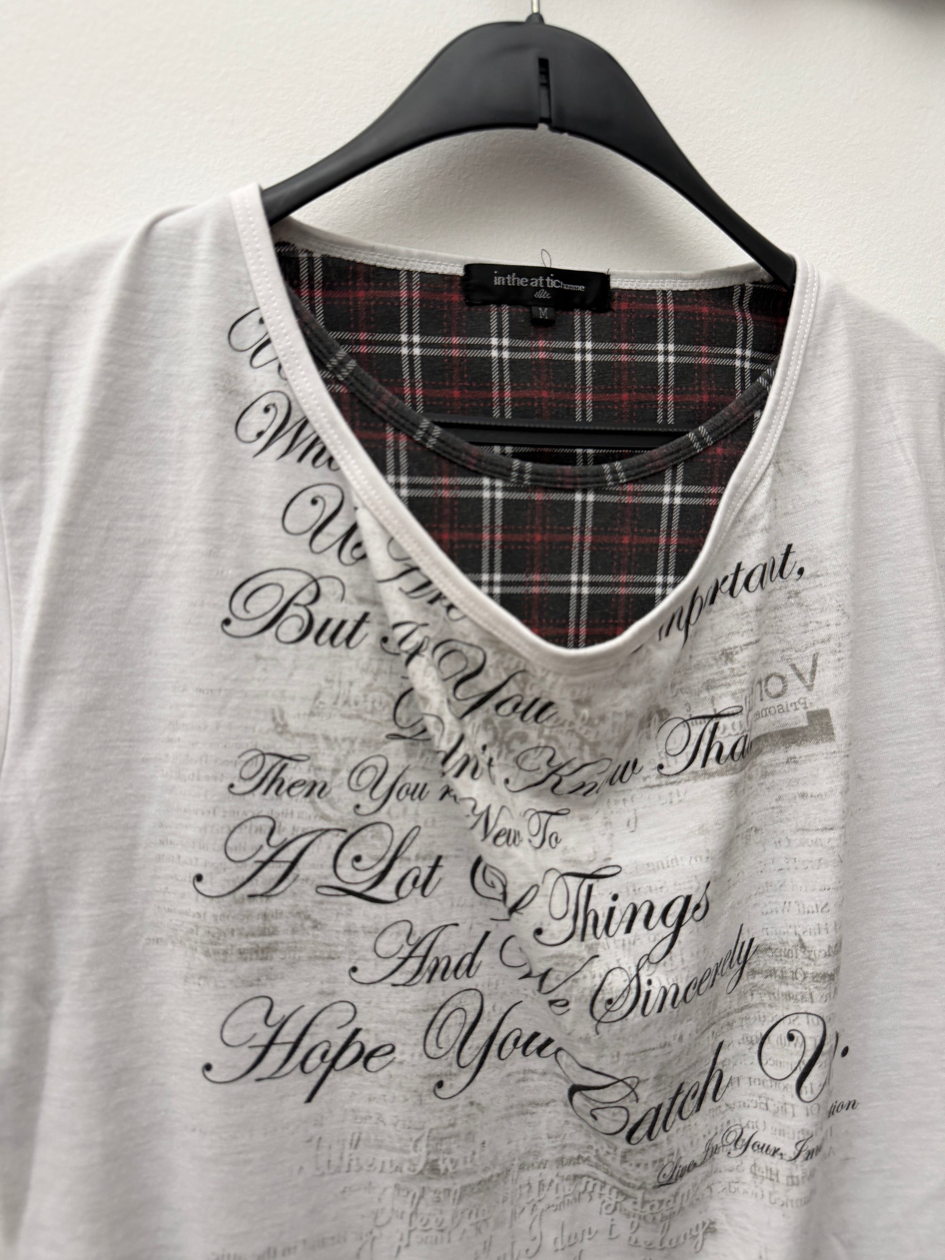 In The Attic Double Layered Poem Check Shirt