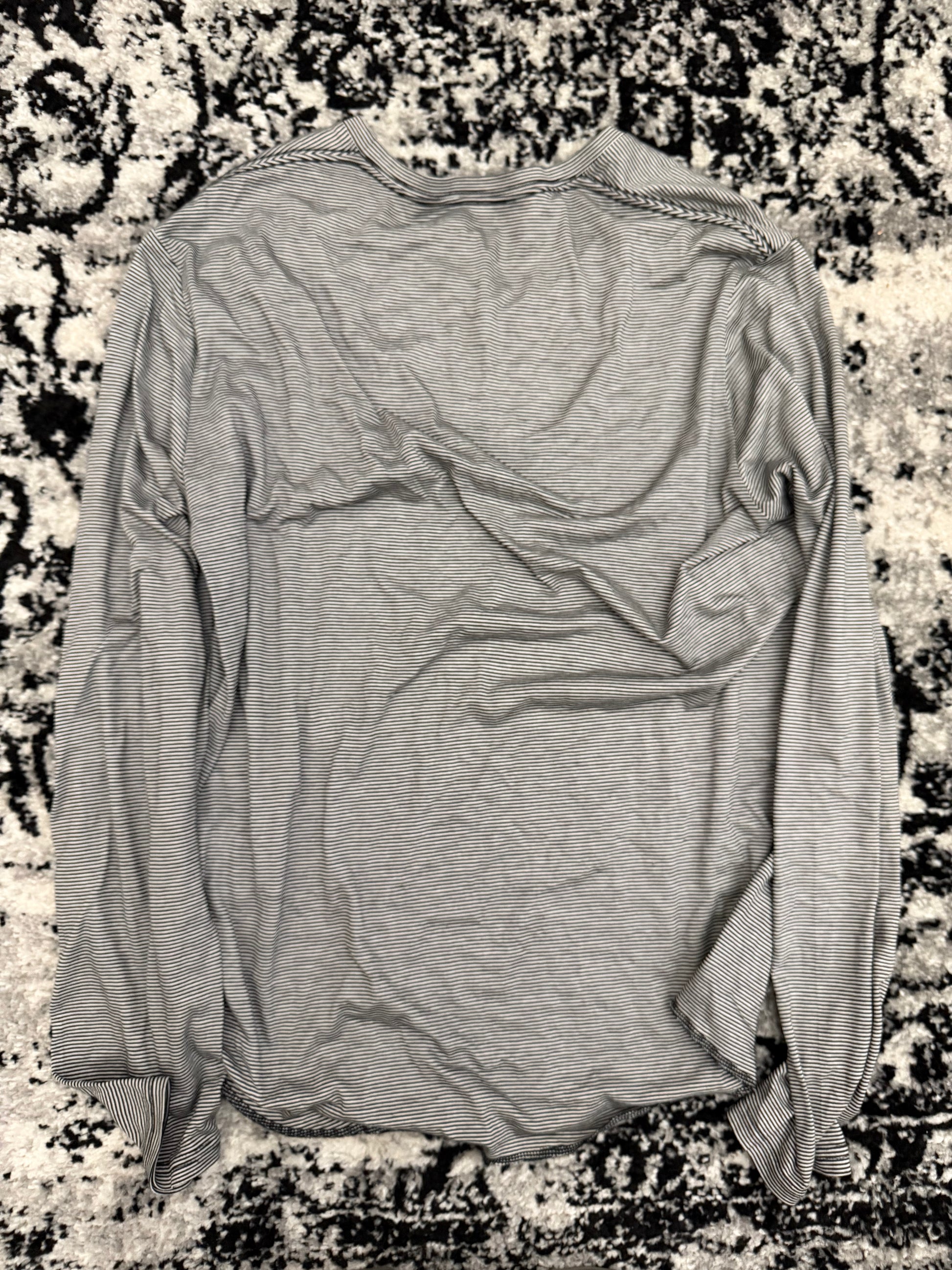 Roen Pinstripe Rhinestone Skull Longsleeve