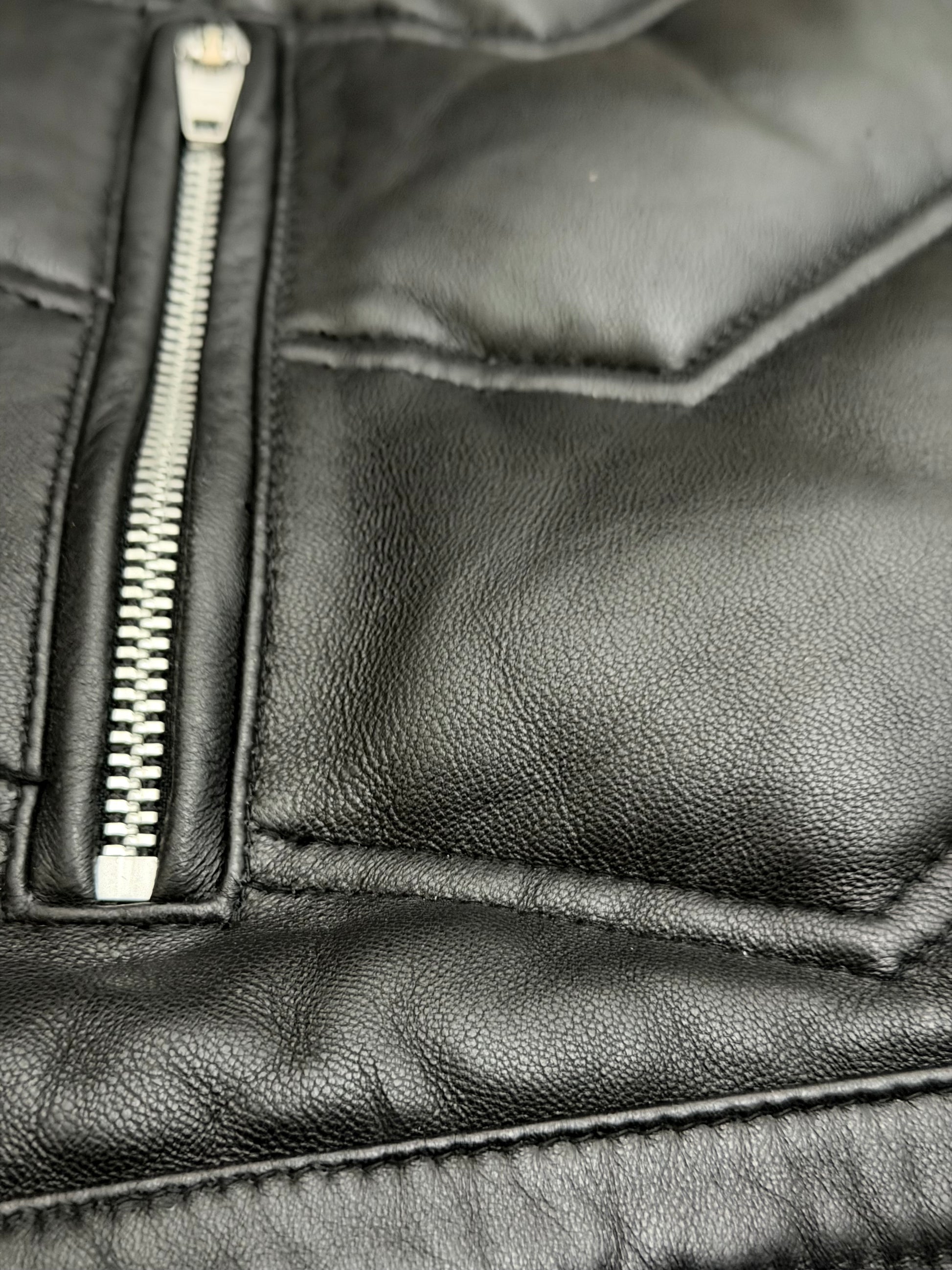 Jack Rose Leather Puffer Jacket