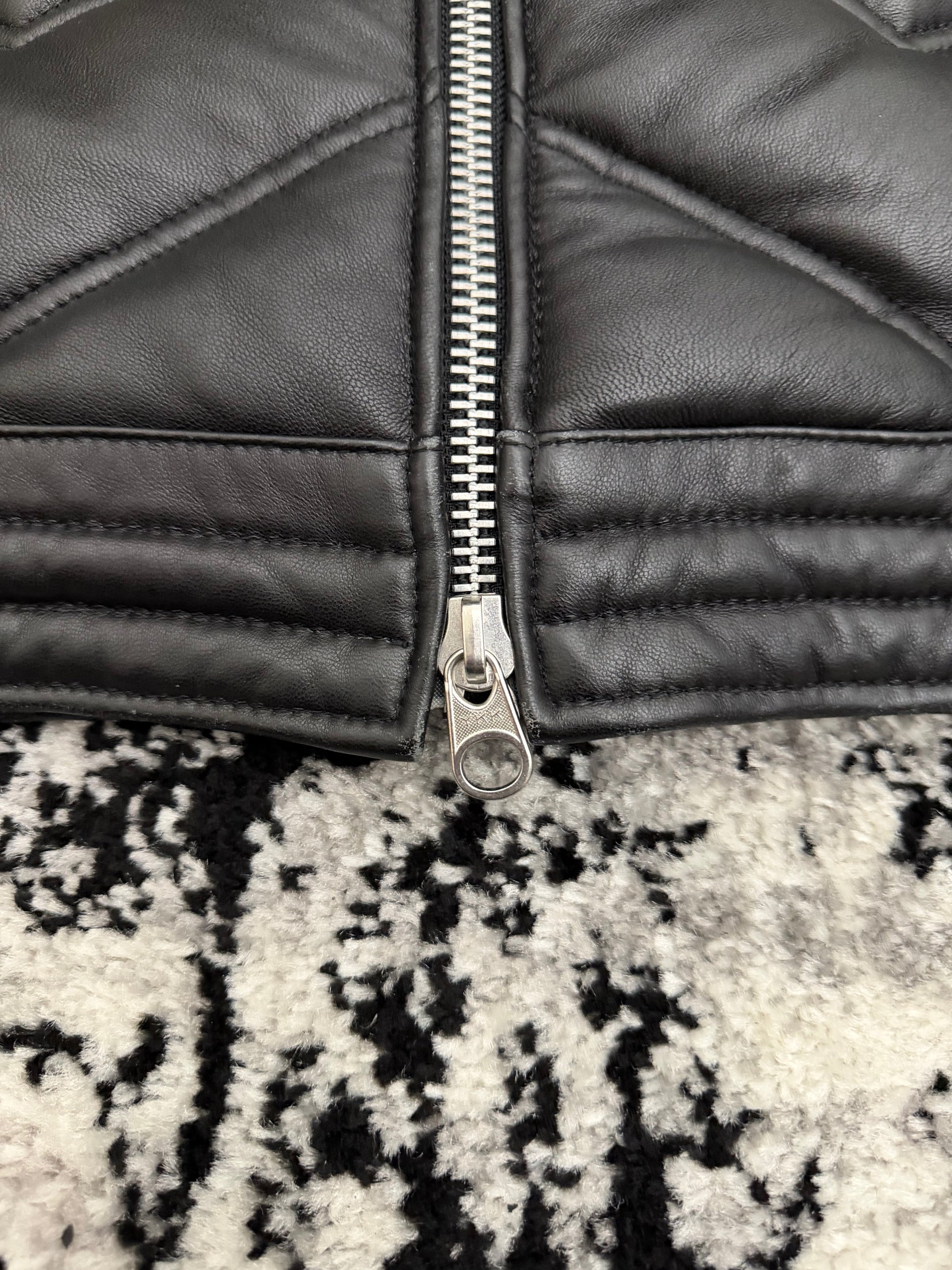 Jack Rose Leather Puffer Jacket