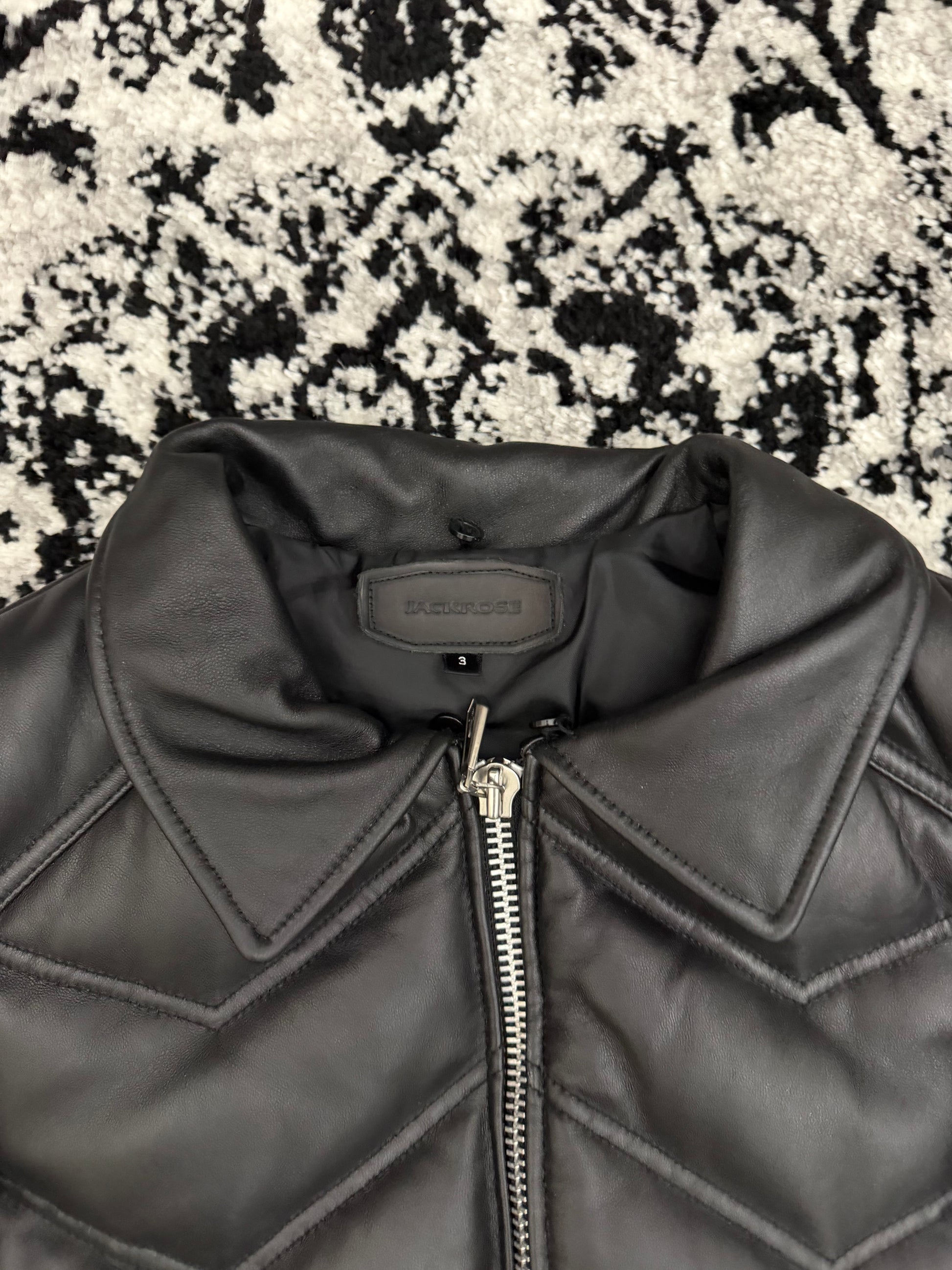 Jack Rose Leather Puffer Jacket