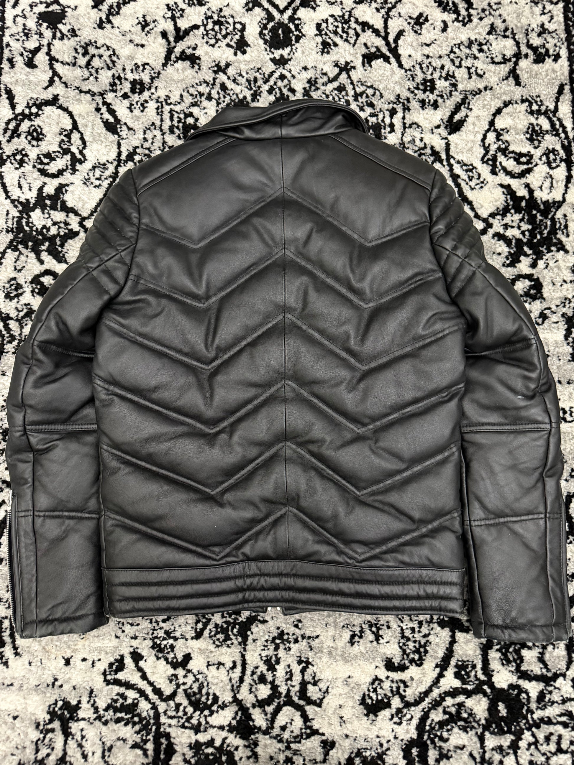 Jack Rose Leather Puffer Jacket