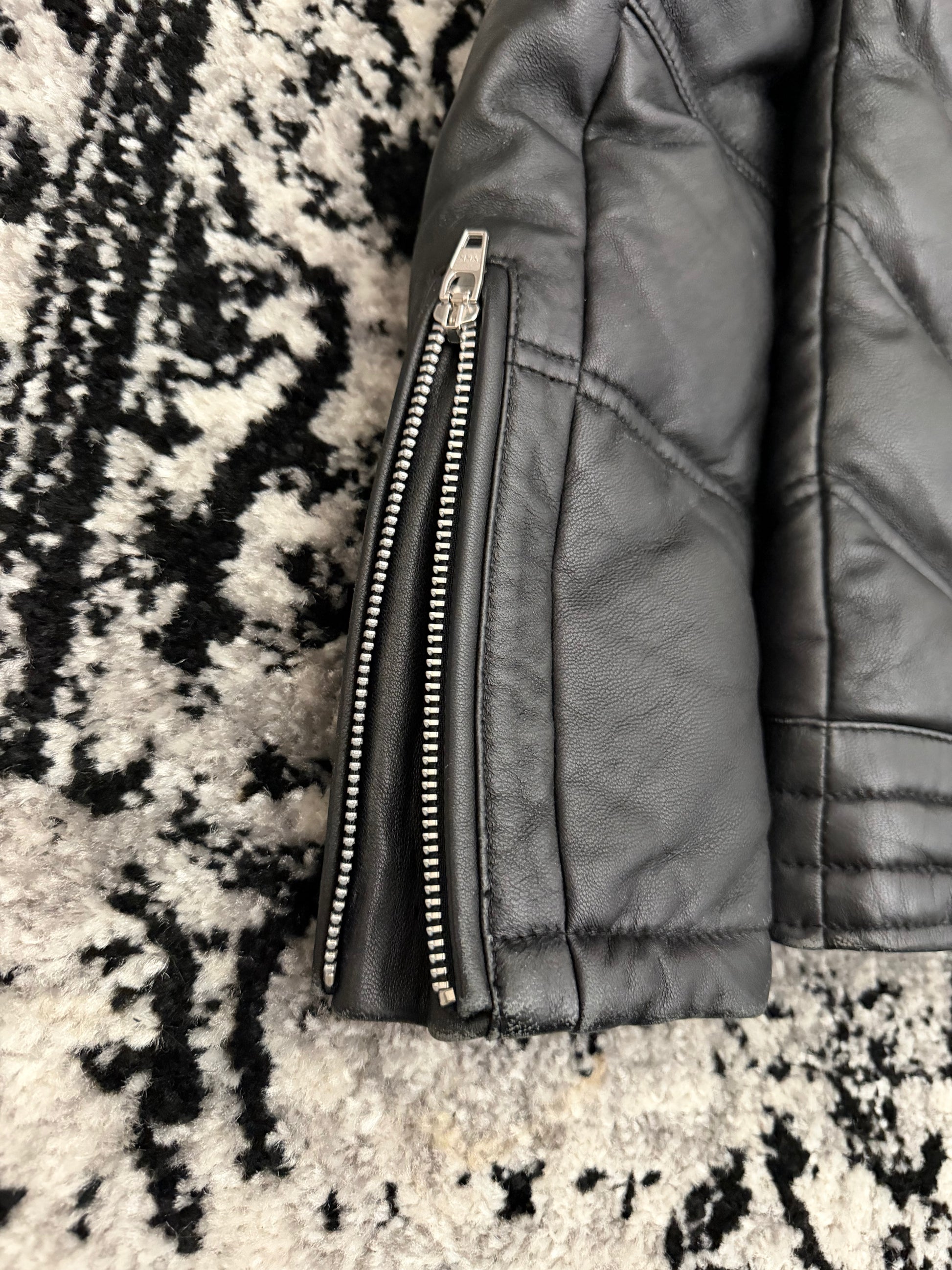 Jack Rose Leather Puffer Jacket