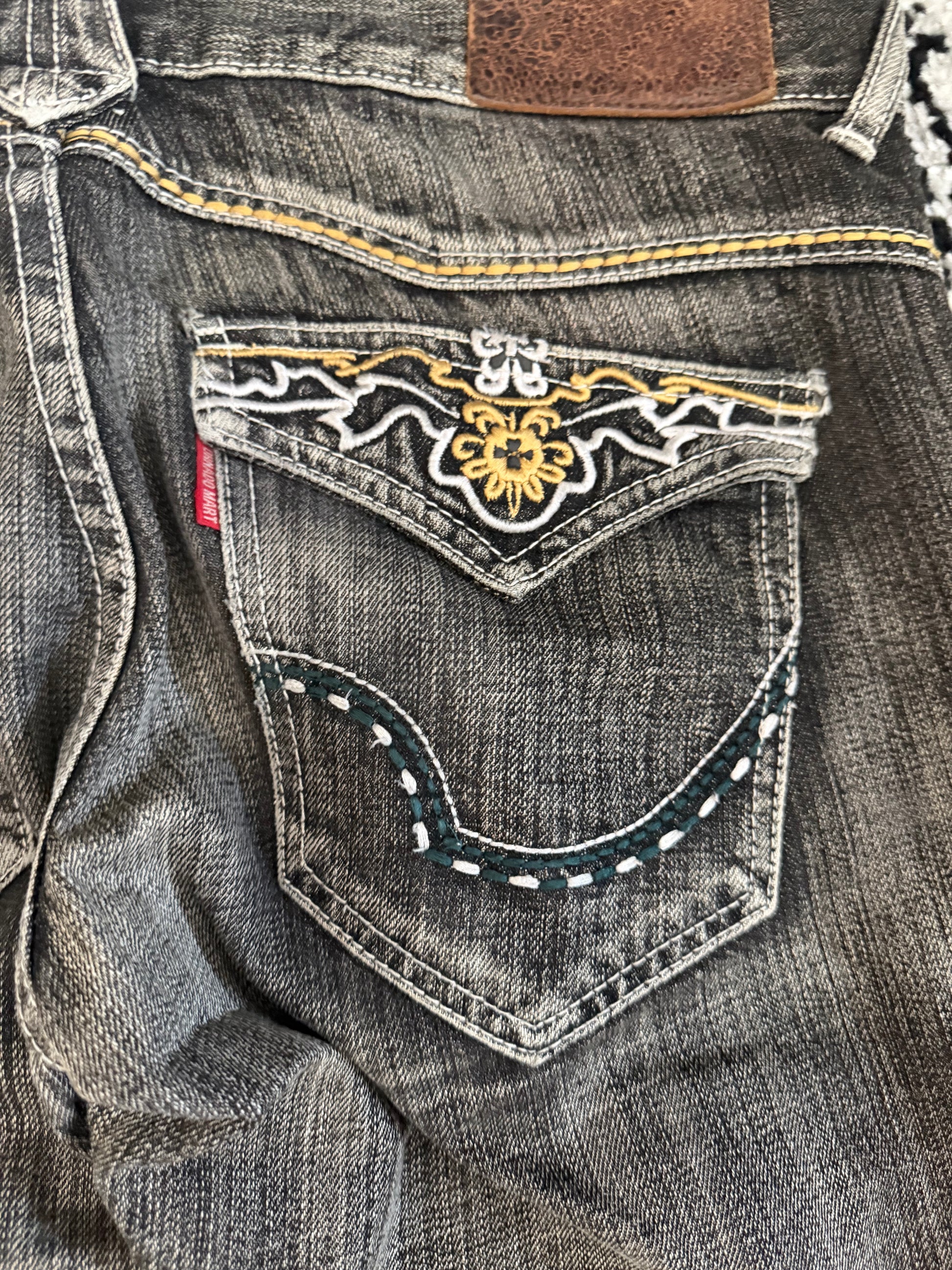 Tornado Mart 00‘s Embroidered Flap Pocket Royal Flared Denim Pants