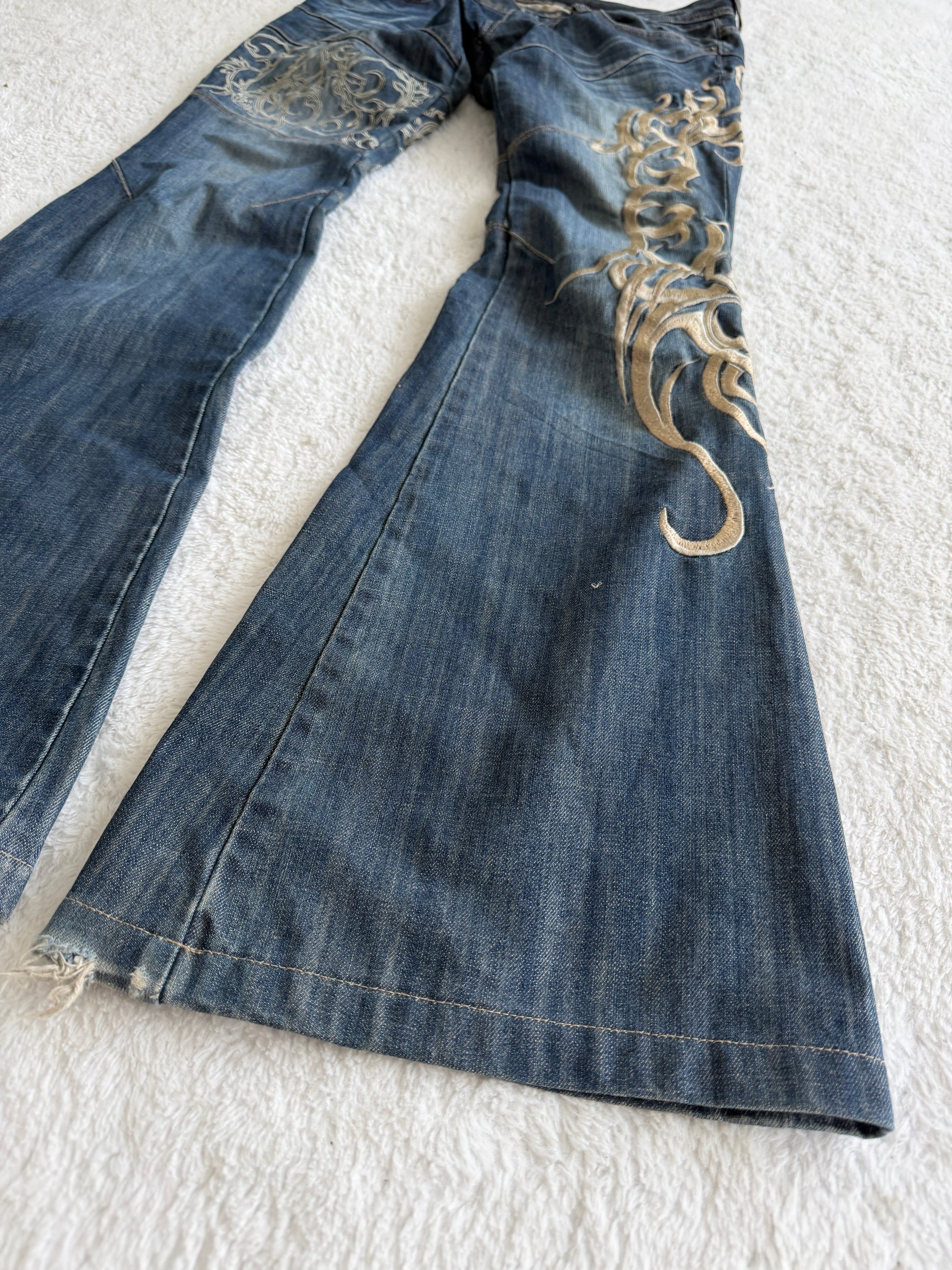 Tornado Mart Tribal Bell Bottoms
