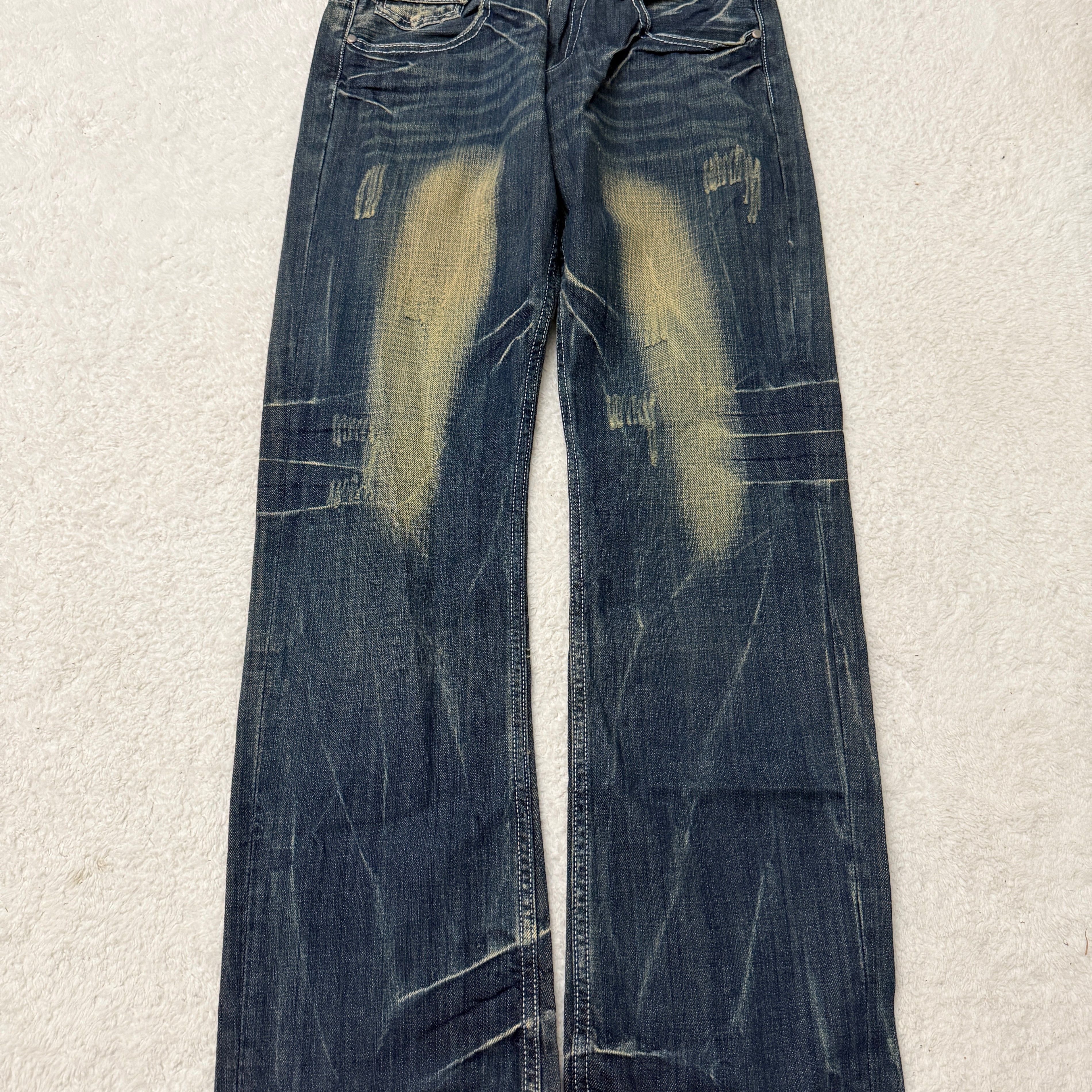 Lolita Scar Stitched Mud Washed Flared Pants