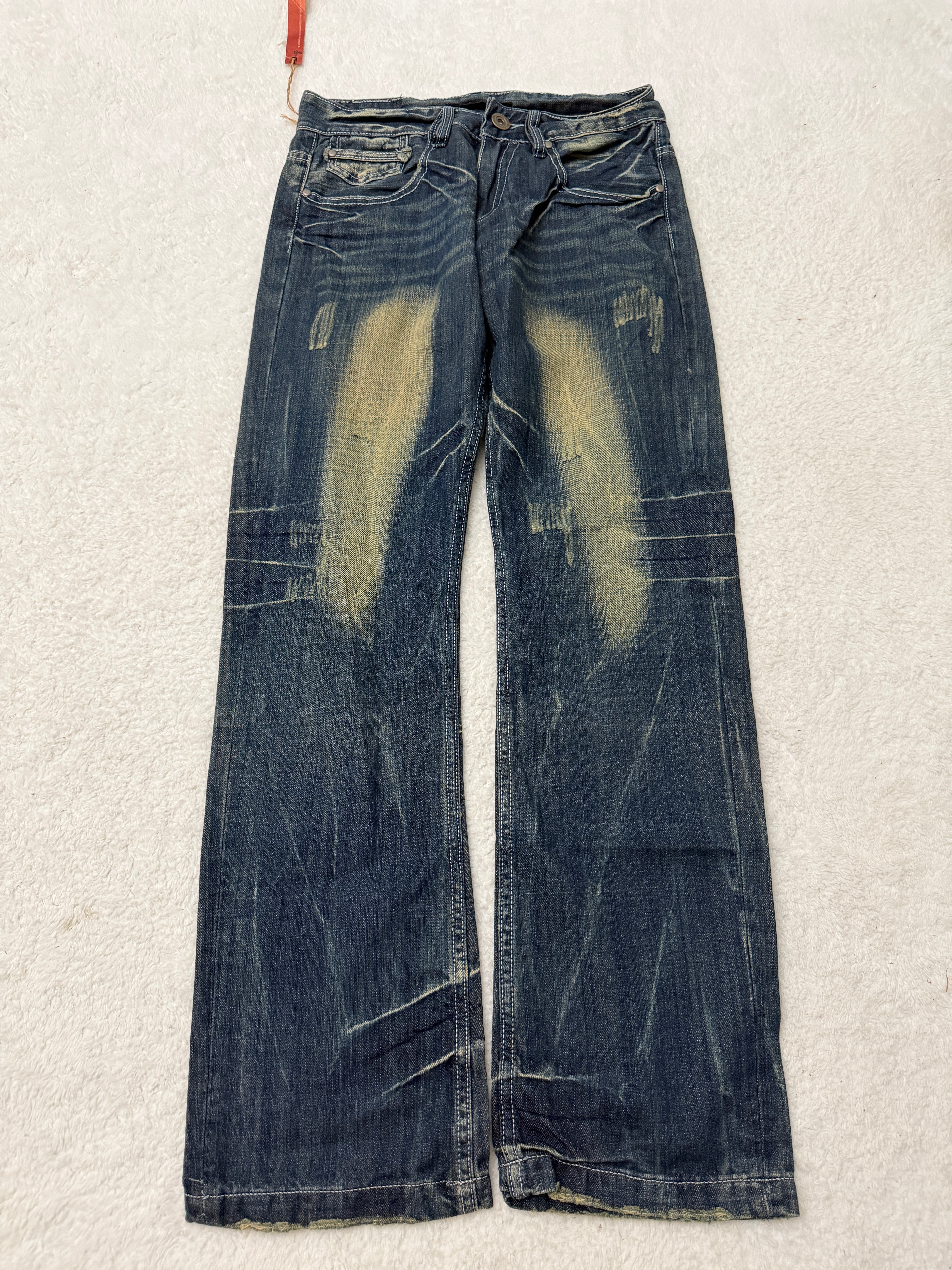Lolita Scar Stitched Mud Washed Flared Pants