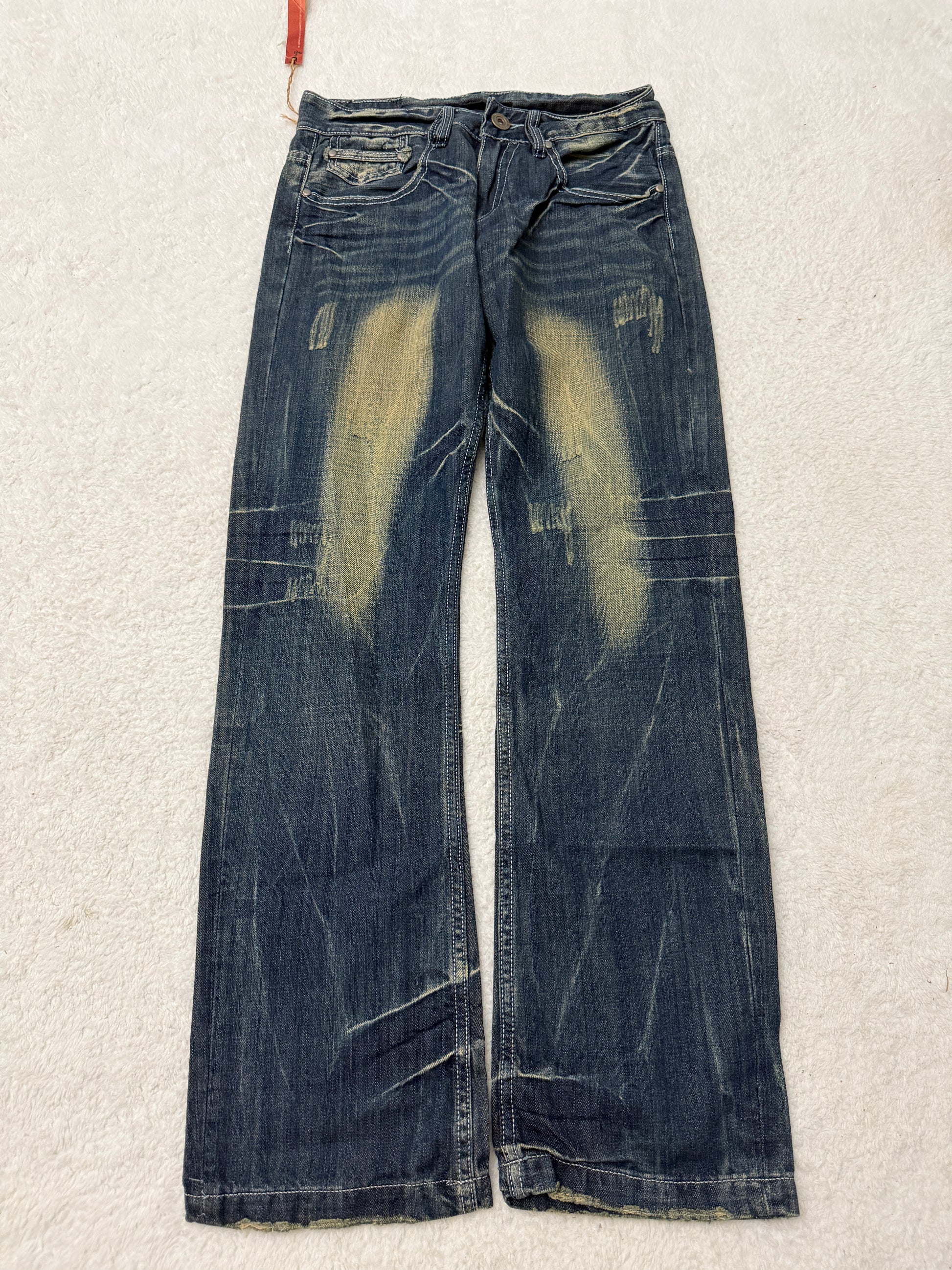Lolita Scar Stitched Mud Washed Flared Pants