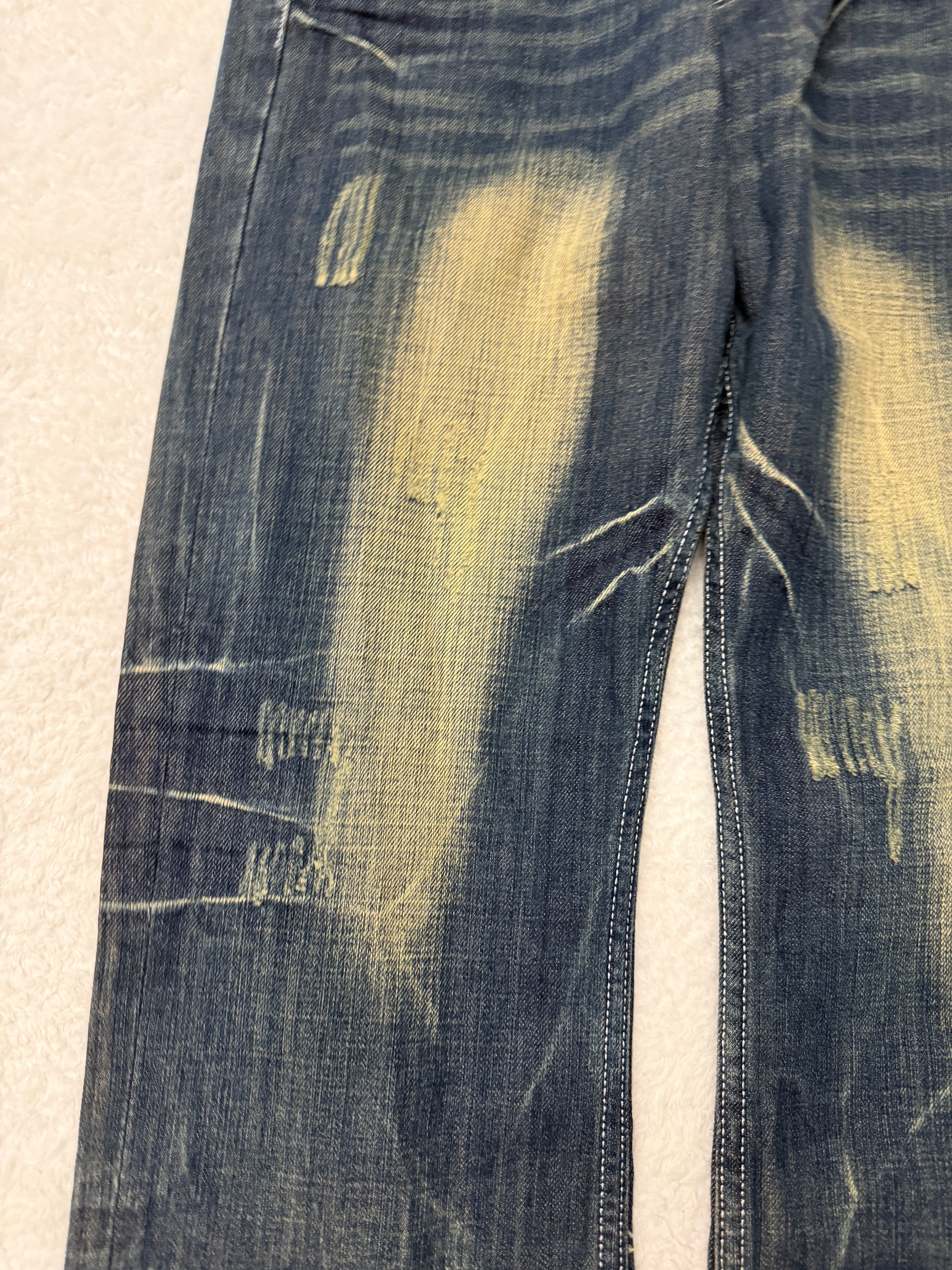 Lolita Scar Stitched Mud Washed Flared Pants