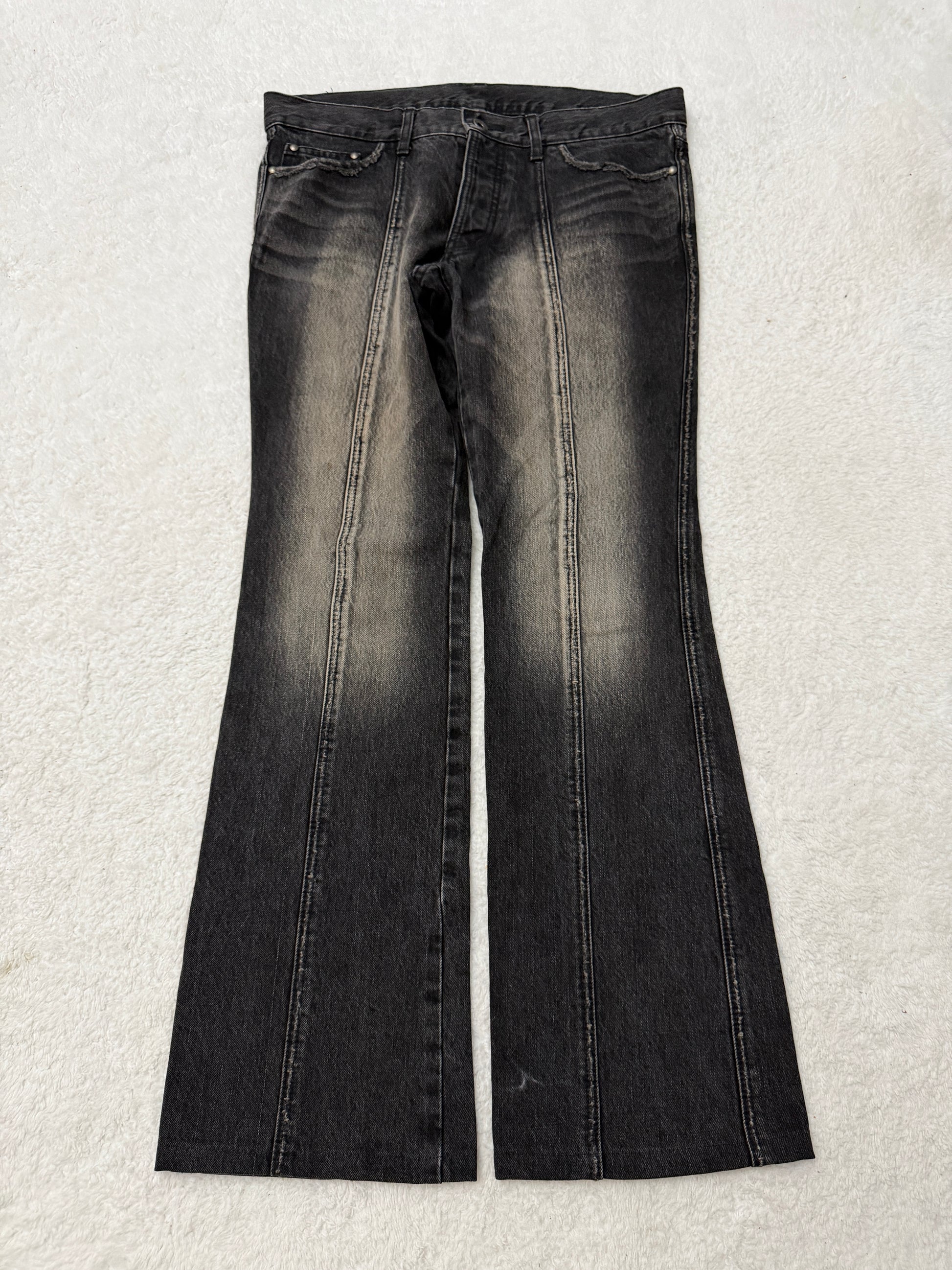 5351 Pour Les Hommes Snakeskin Patch Flared Denim