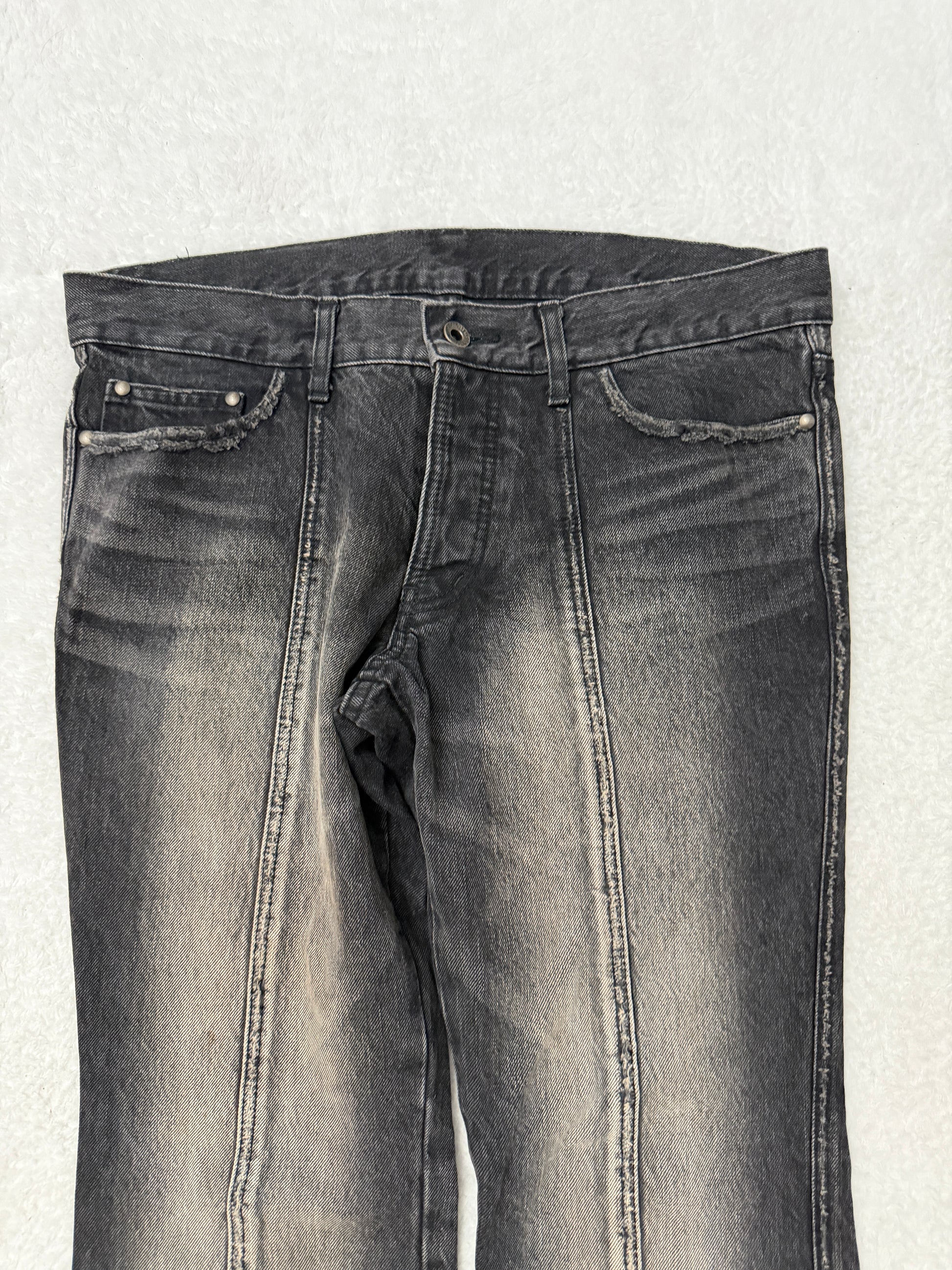 5351 Pour Les Hommes Snakeskin Patch Flared Denim