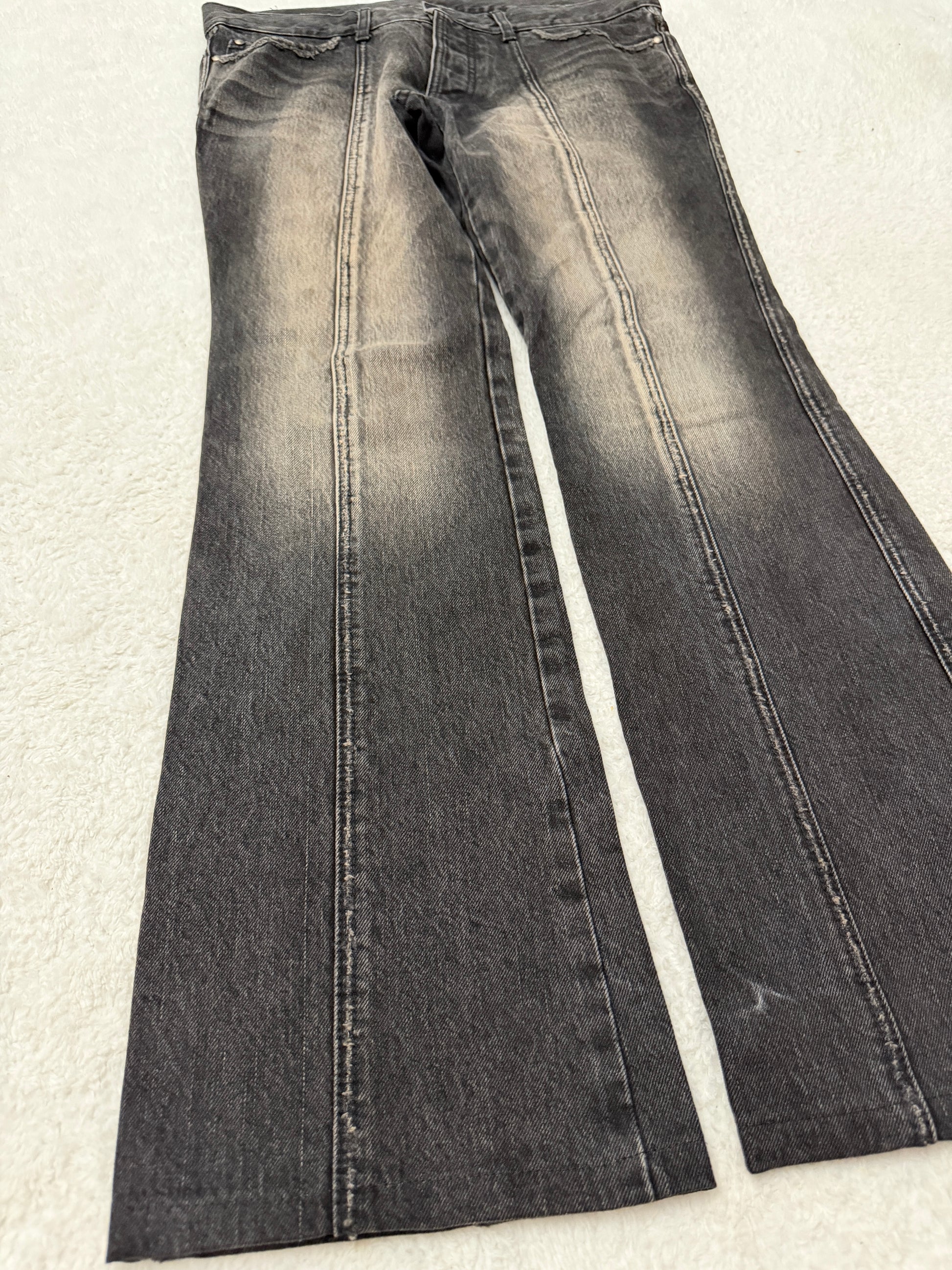 5351 Pour Les Hommes Snakeskin Patch Flared Denim