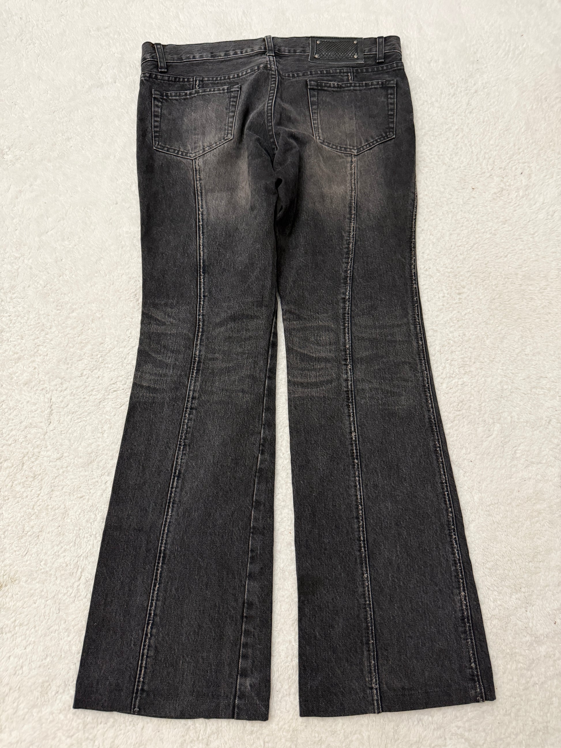 5351 Pour Les Hommes Snakeskin Patch Flared Denim
