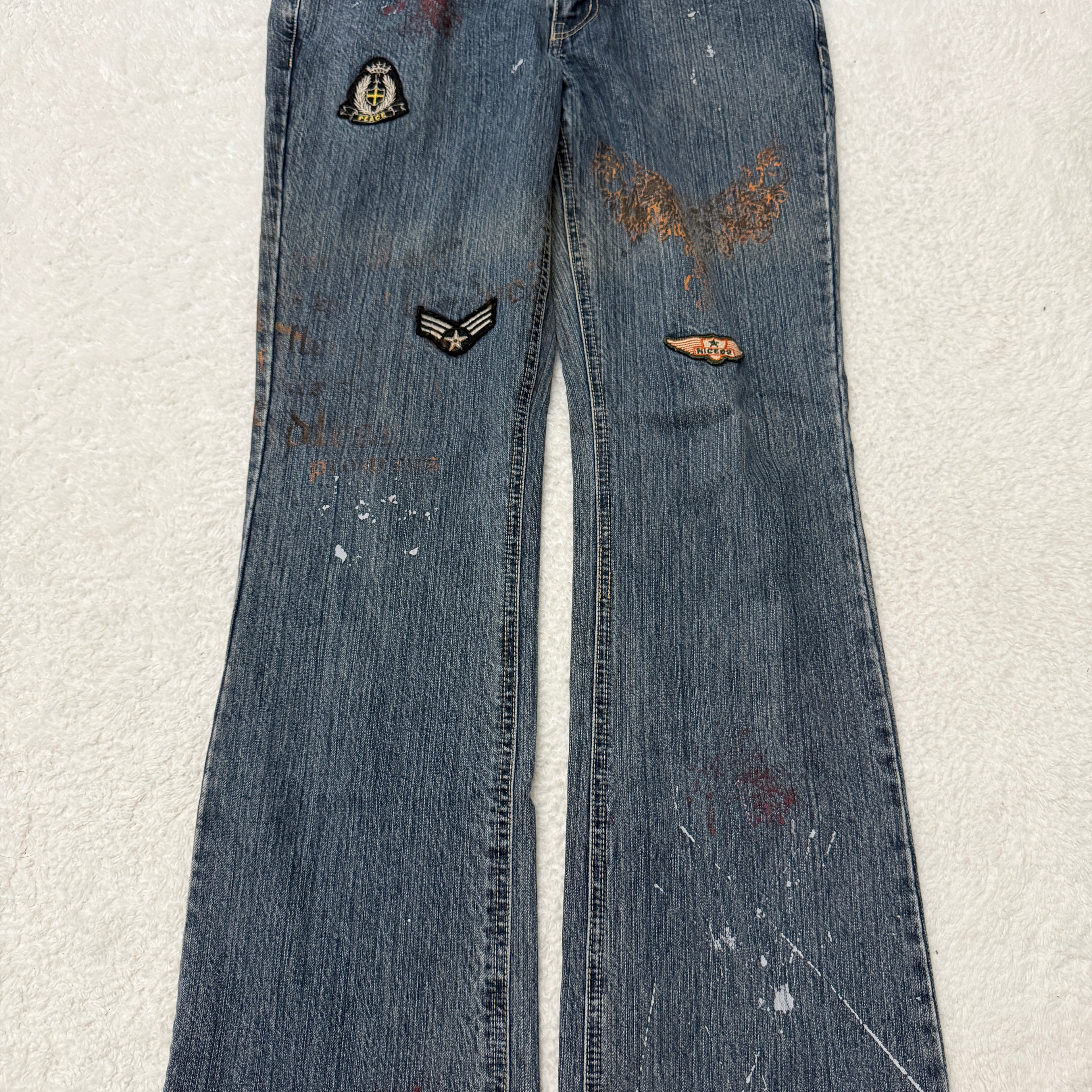 Nicole Club Splattered Patch Flared Pants
