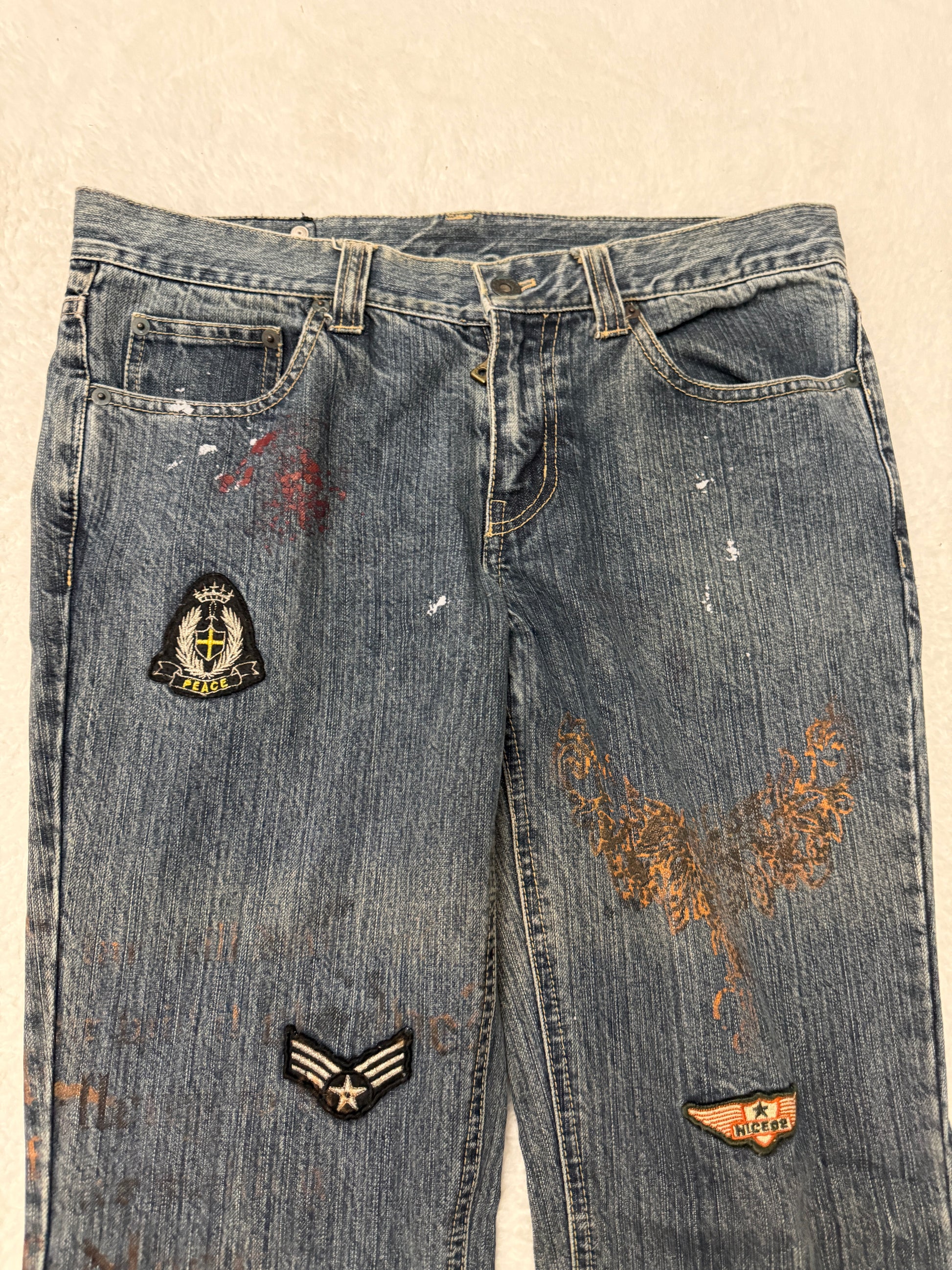 Nicole Club Splattered Patch Flared Pants