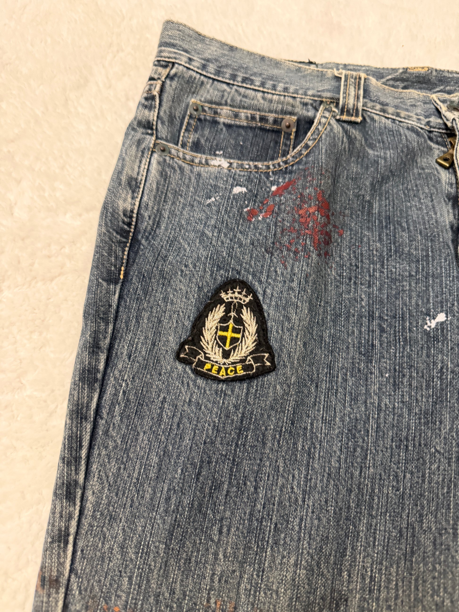 Nicole Club Splattered Patch Flared Pants