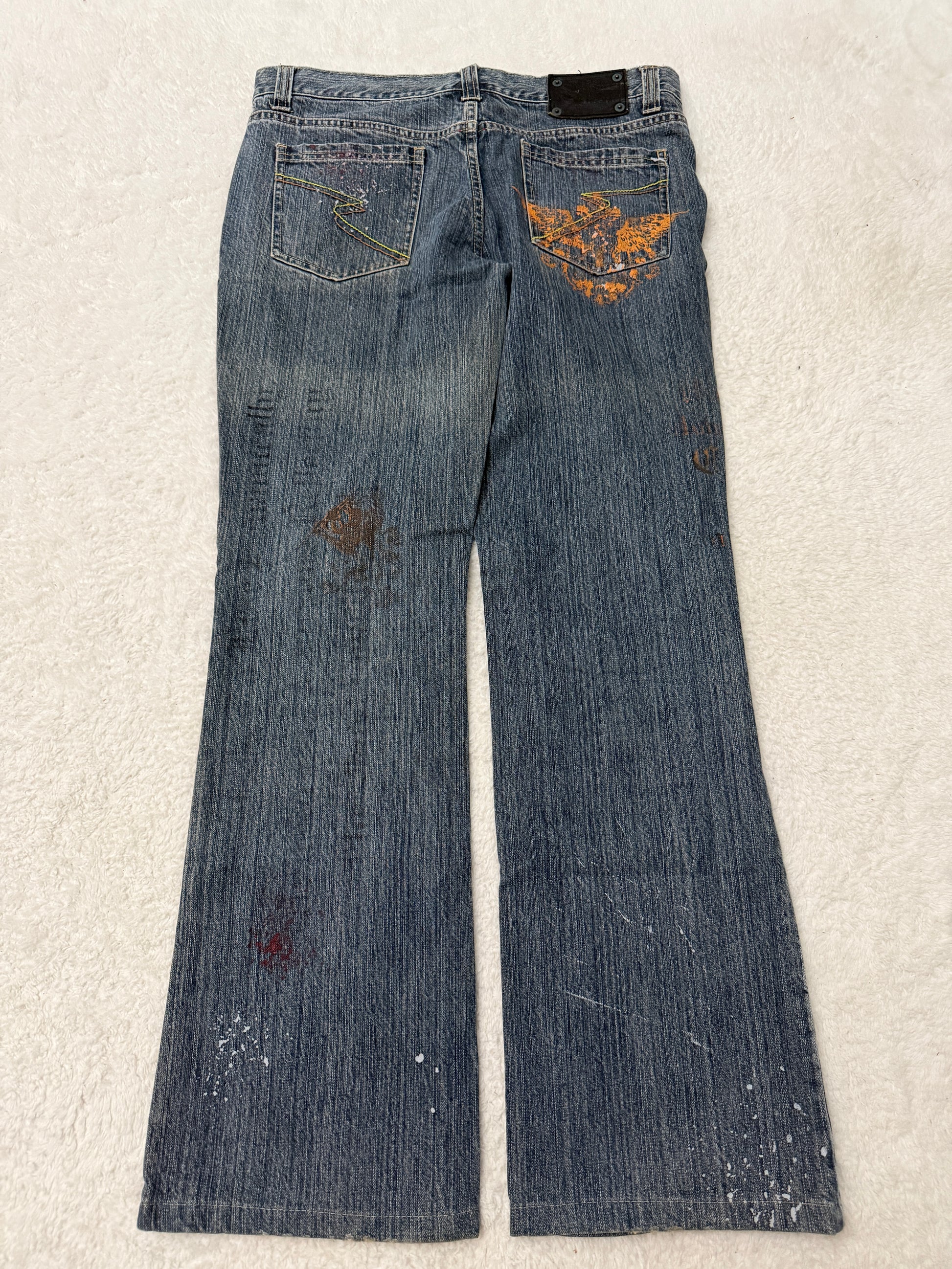 Nicole Club Splattered Patch Flared Pants